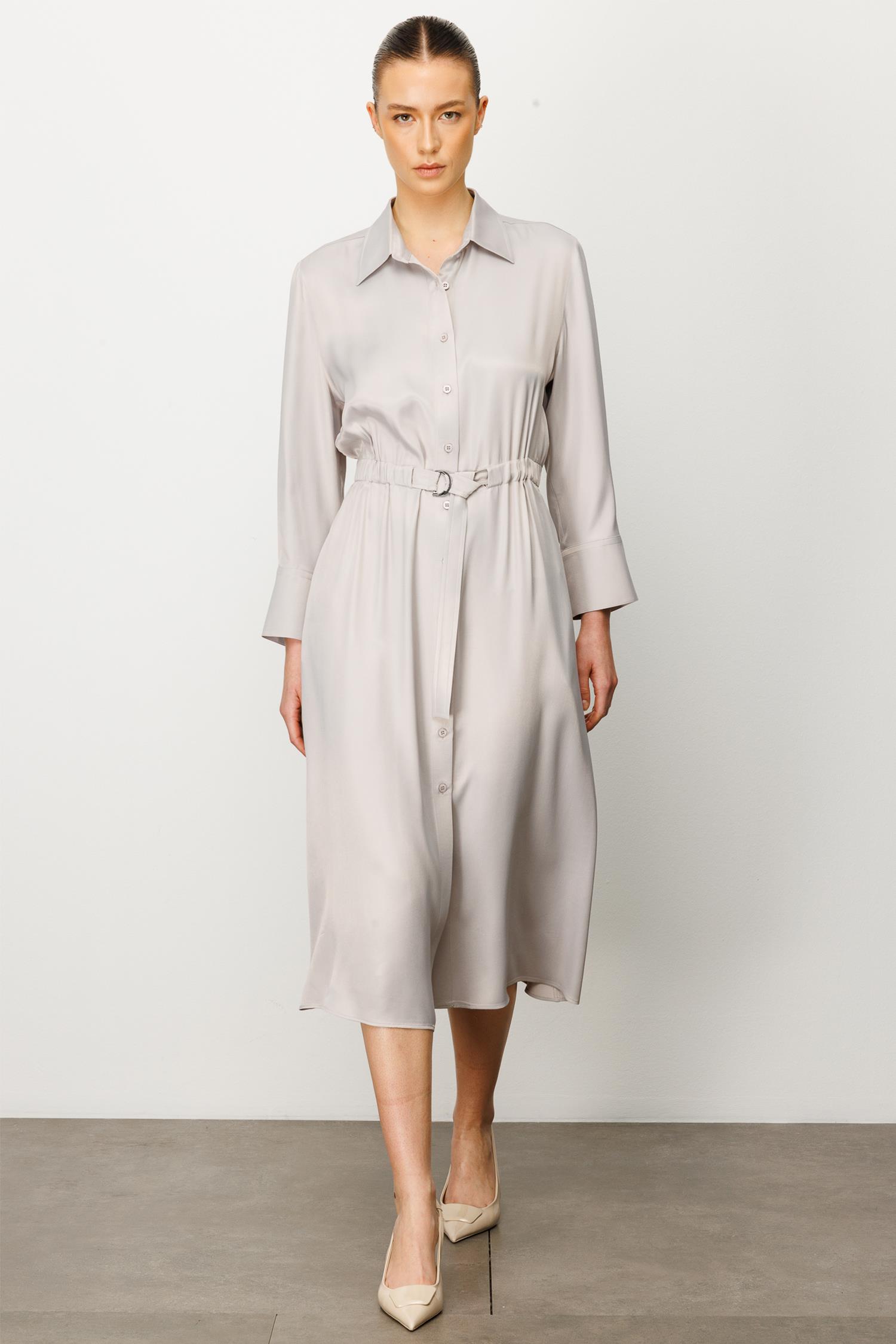 Elastan Kemerli Elbise