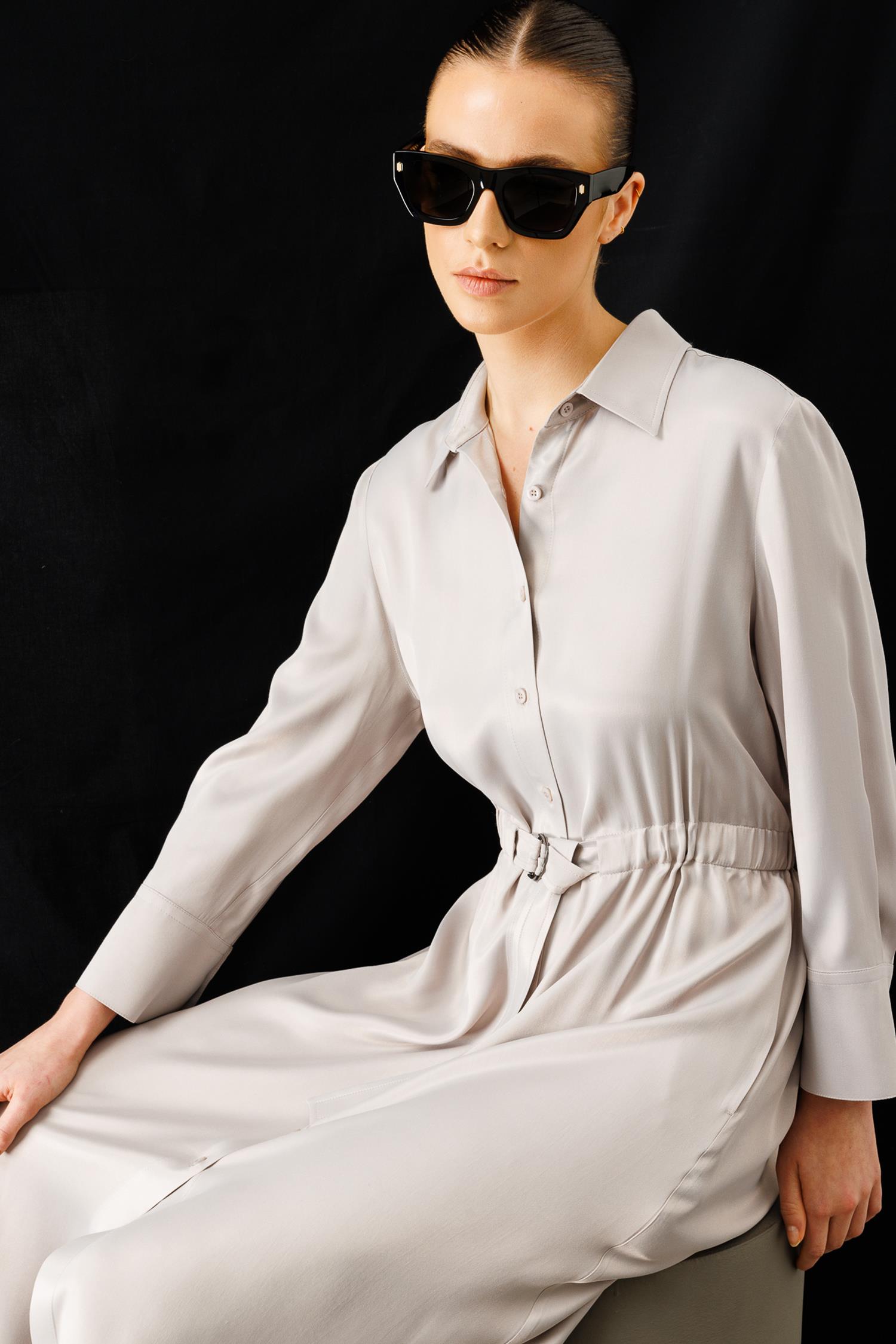 Elastan Kemerli Elbise