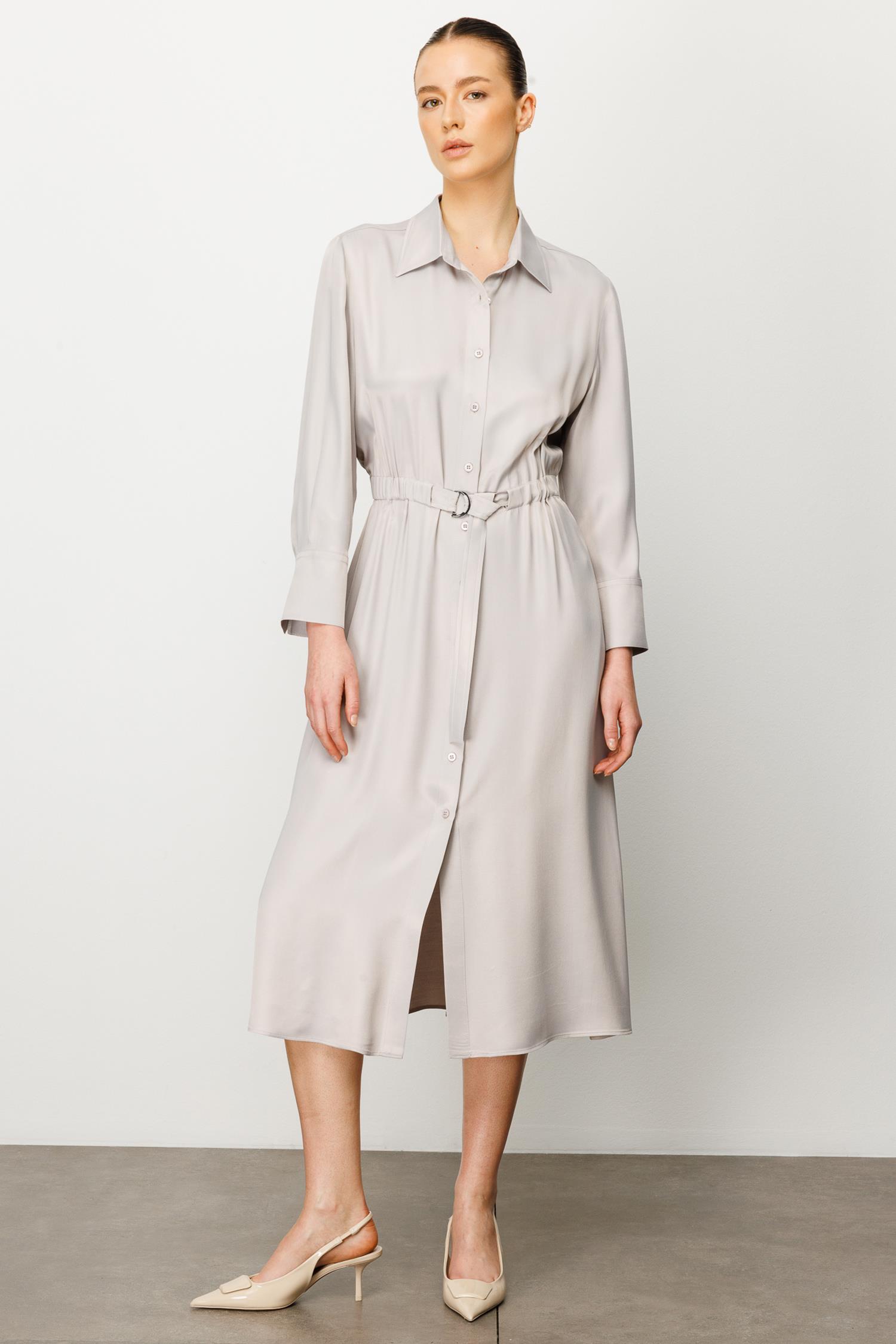 Elastan Kemerli Elbise