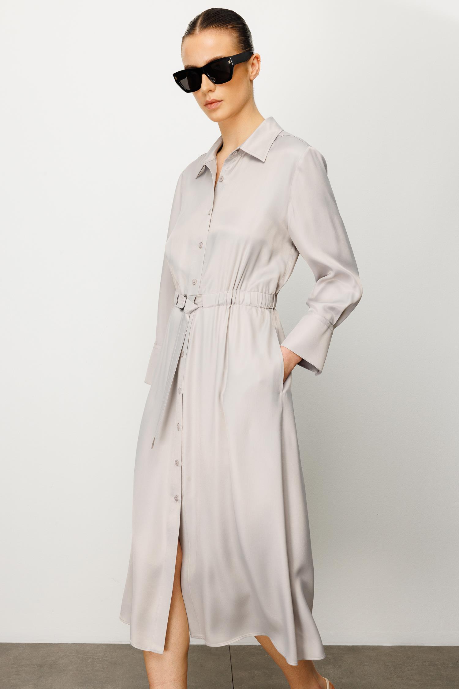 Elastan Kemerli Elbise