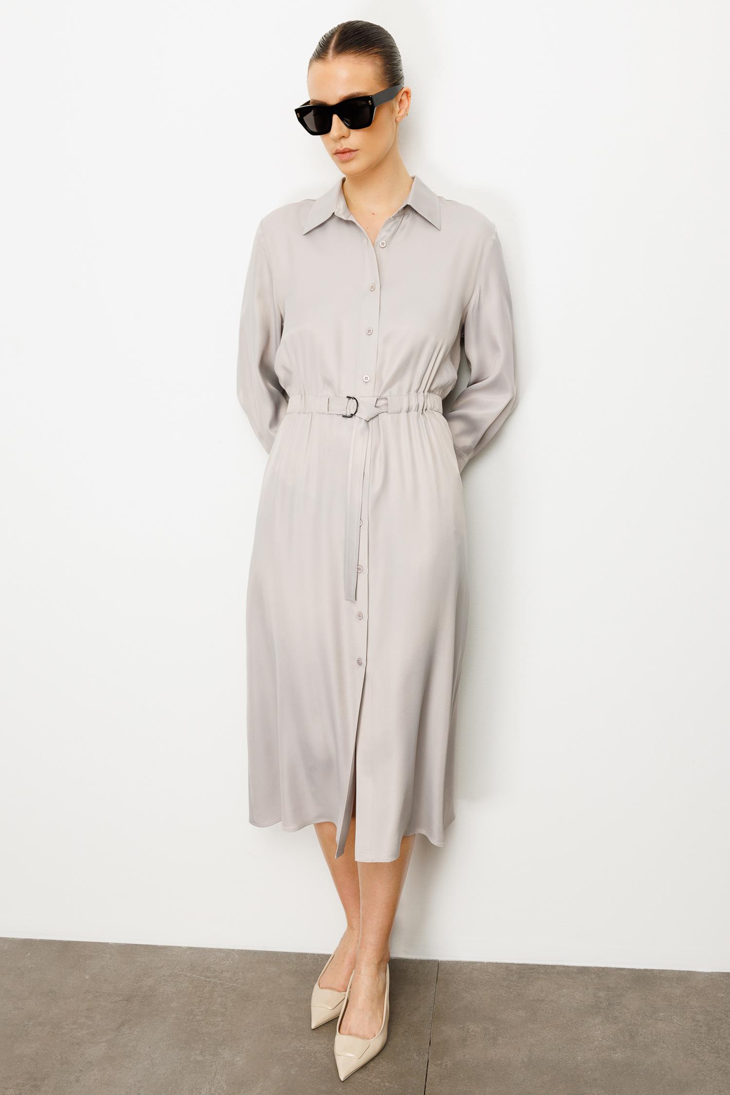 Elastan Kemerli Elbise