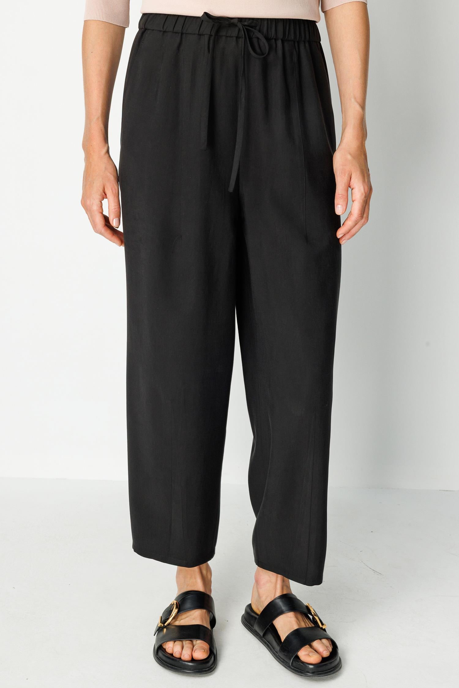 Elastan Kemerli Lyocell Pantolon