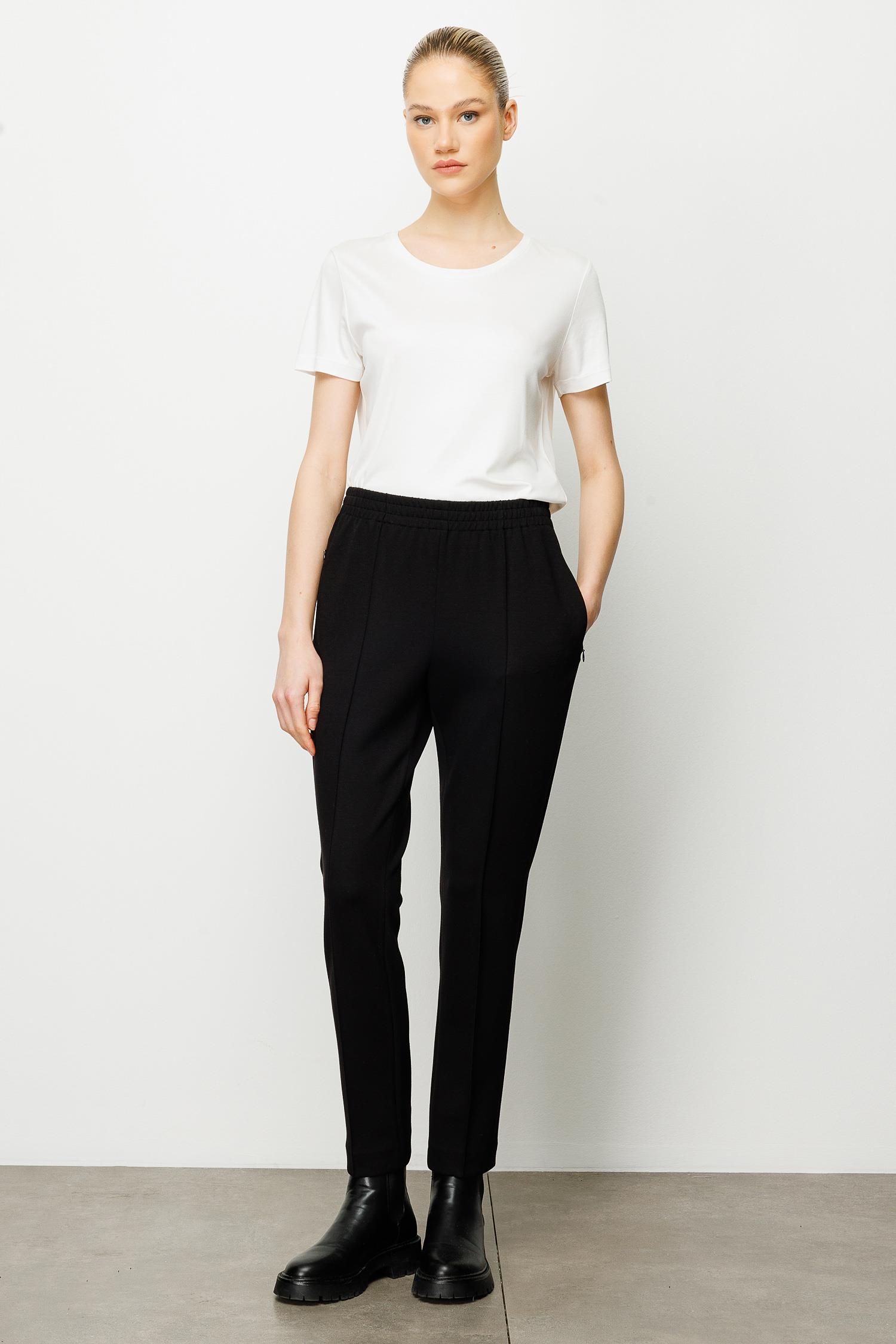 Elastan Kemerli Önden Dikişli Pantolon