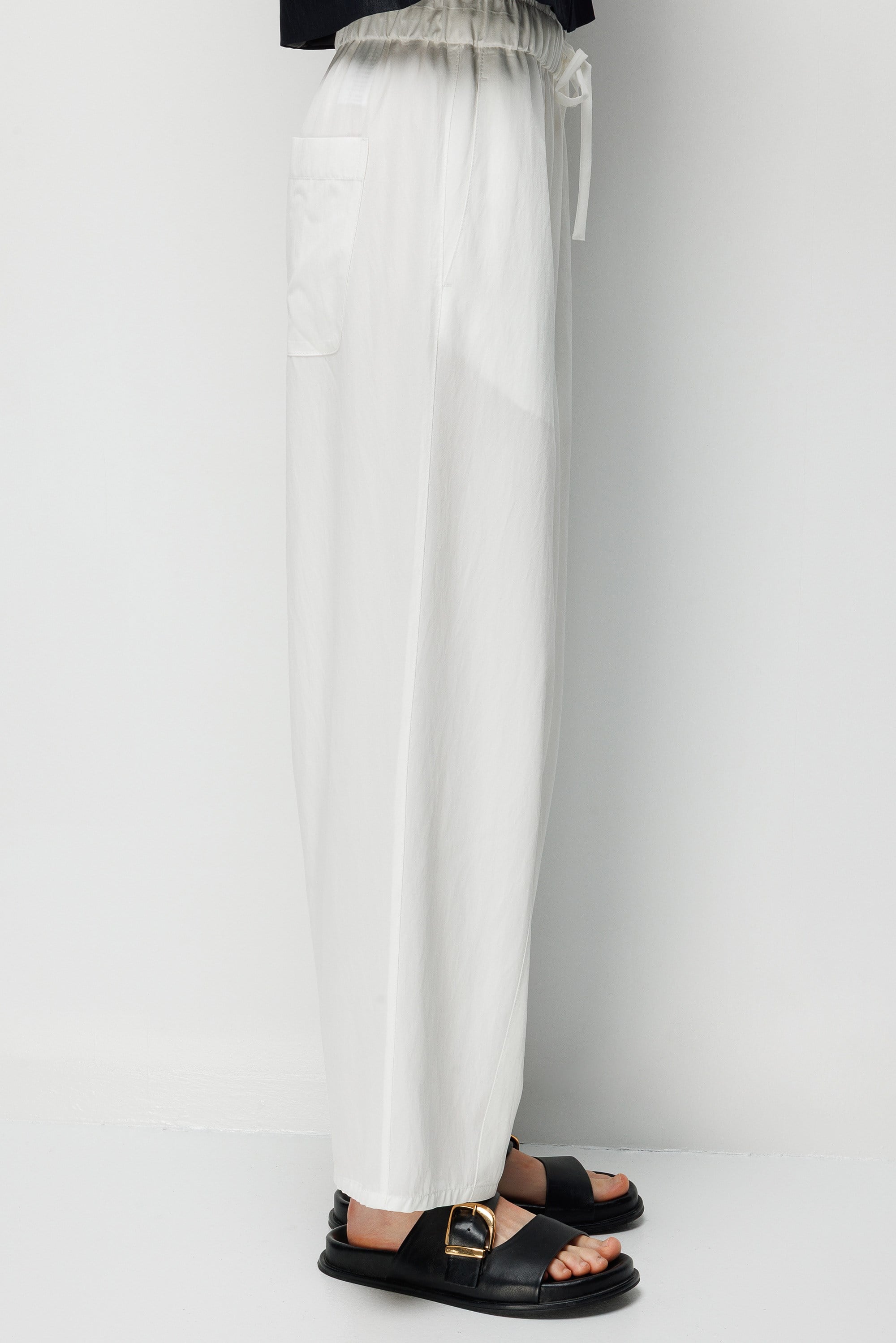 Elastan Kemerli Pensli Pantolon