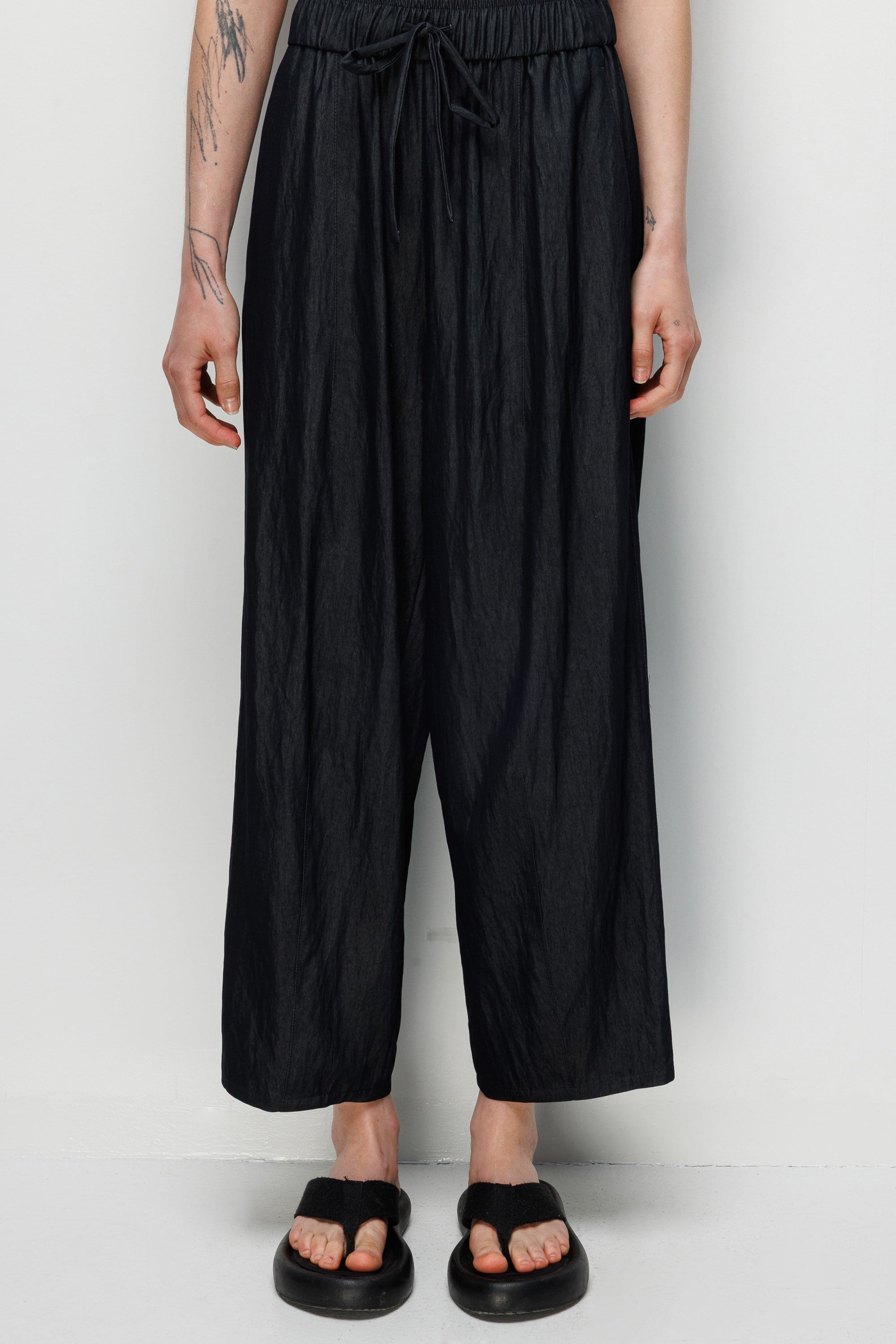 Elastan Kemerli Pensli Pantolon