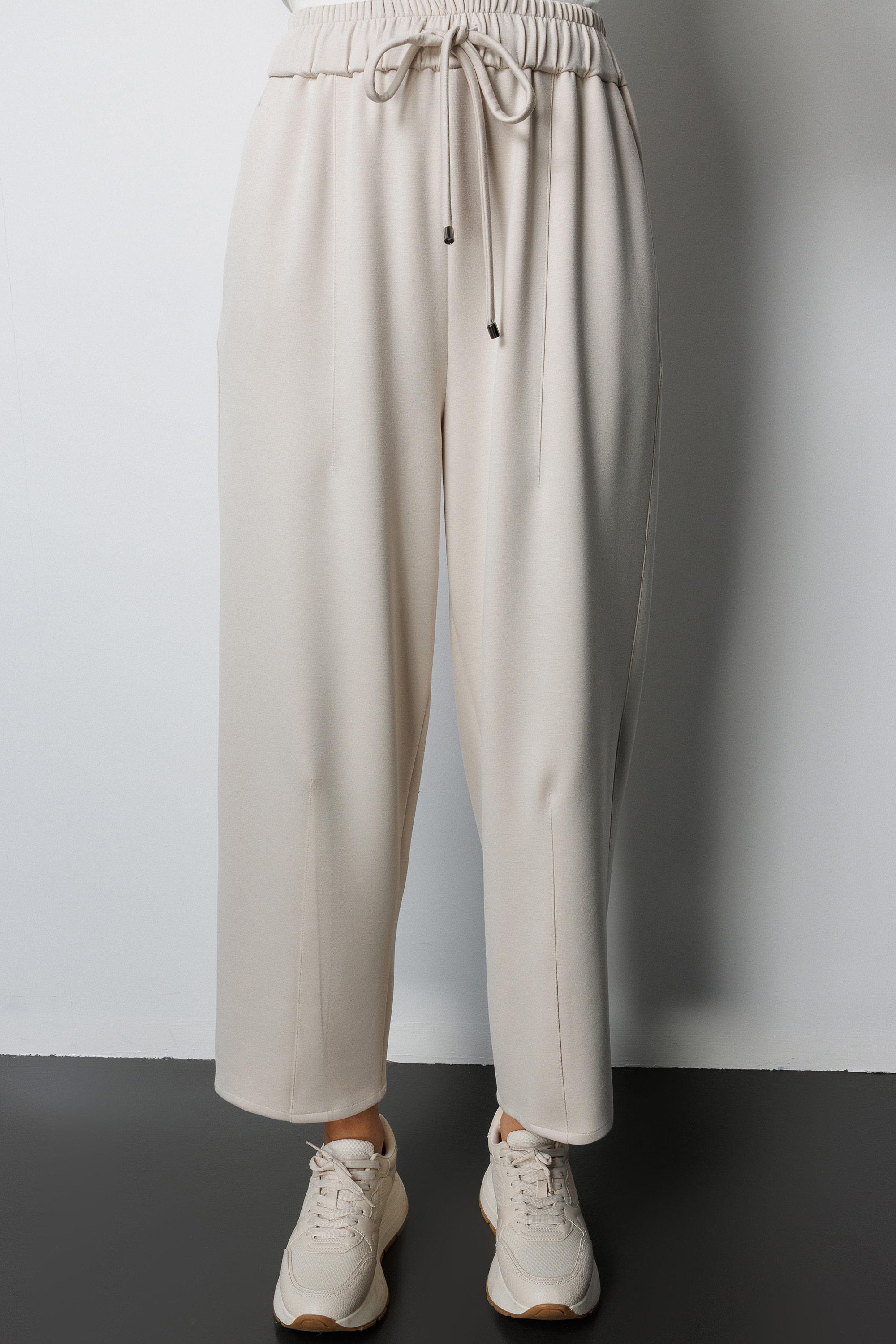 Elastan Kemerli Pensli Sweat Pantolon