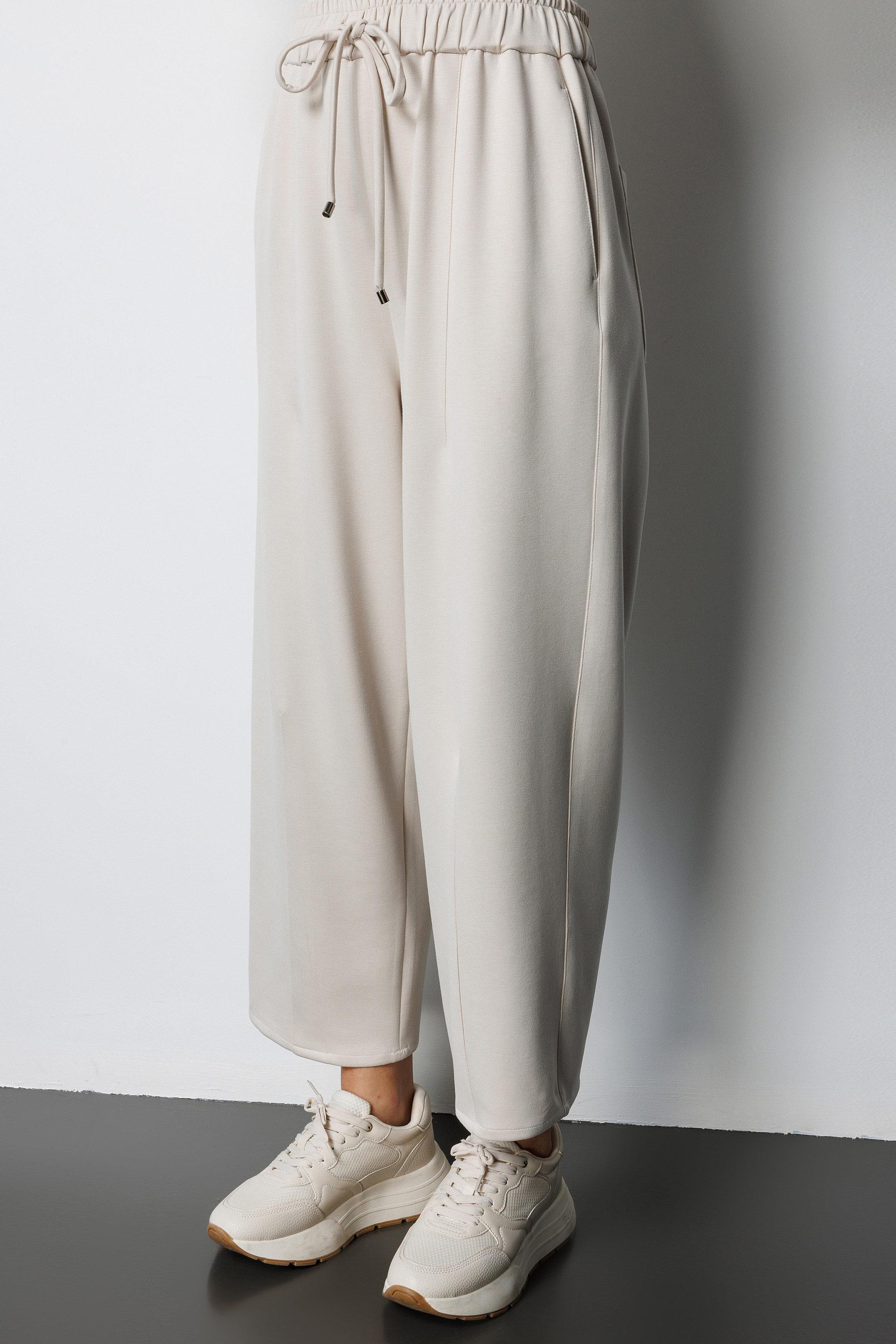 Elastan Kemerli Pensli Sweat Pantolon