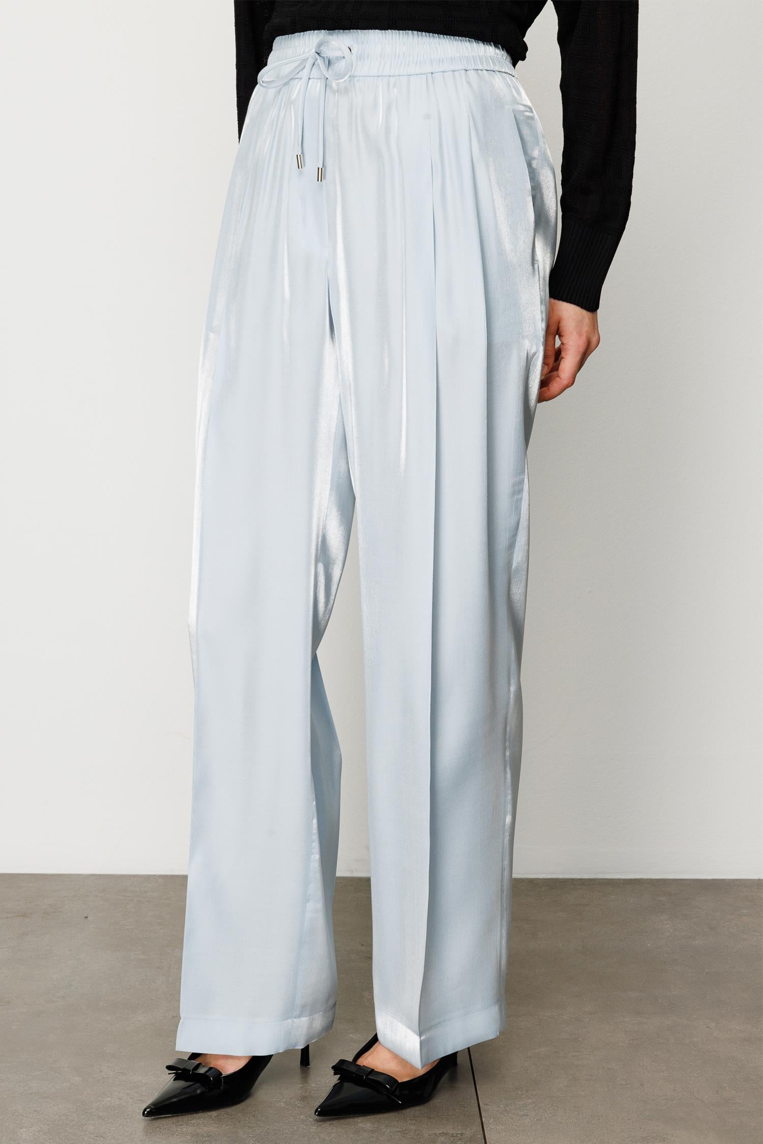 ELASTAN KEMERLİ PİLELİ PANTOLON