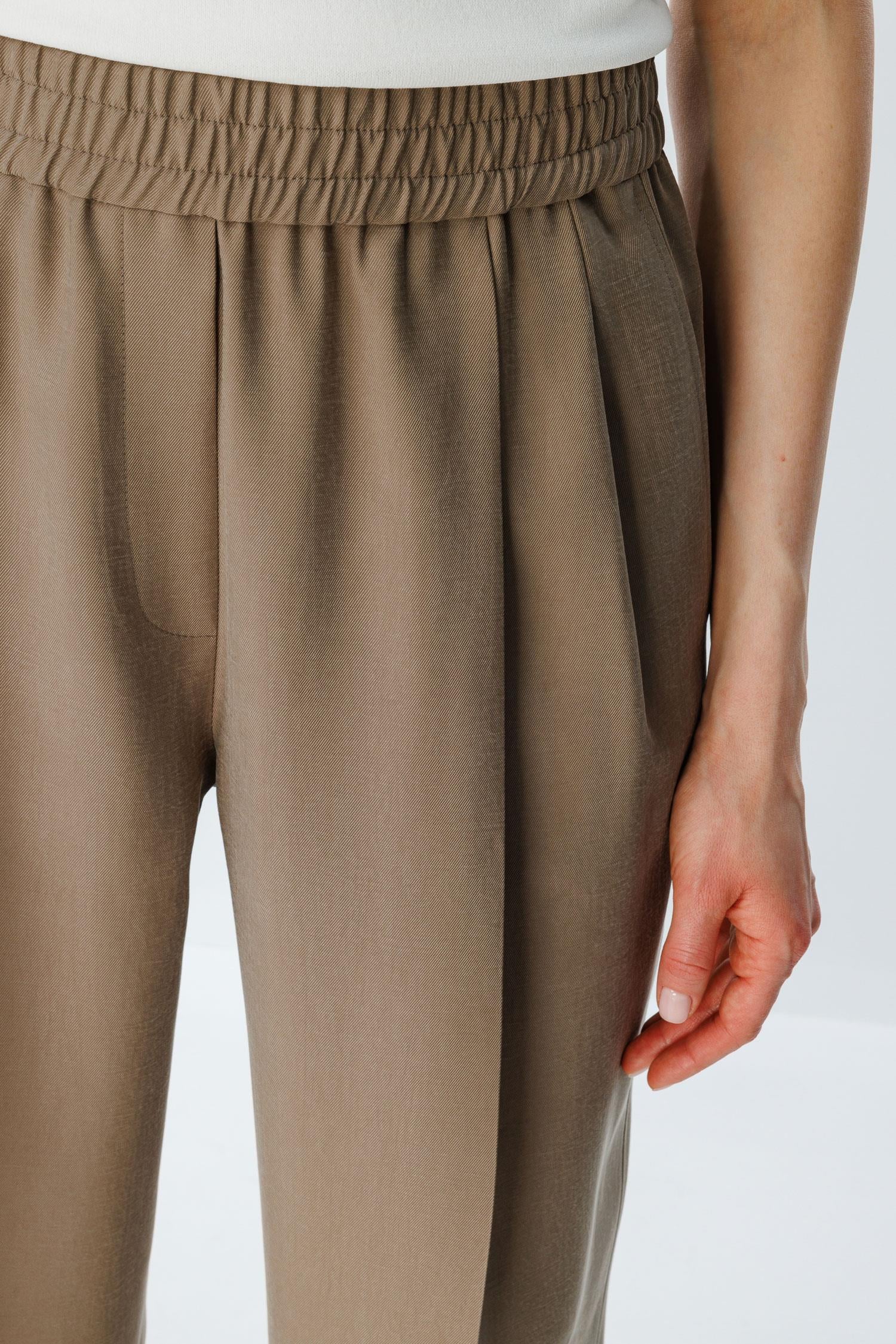 Elastan Kemerli Pileli Pantolon