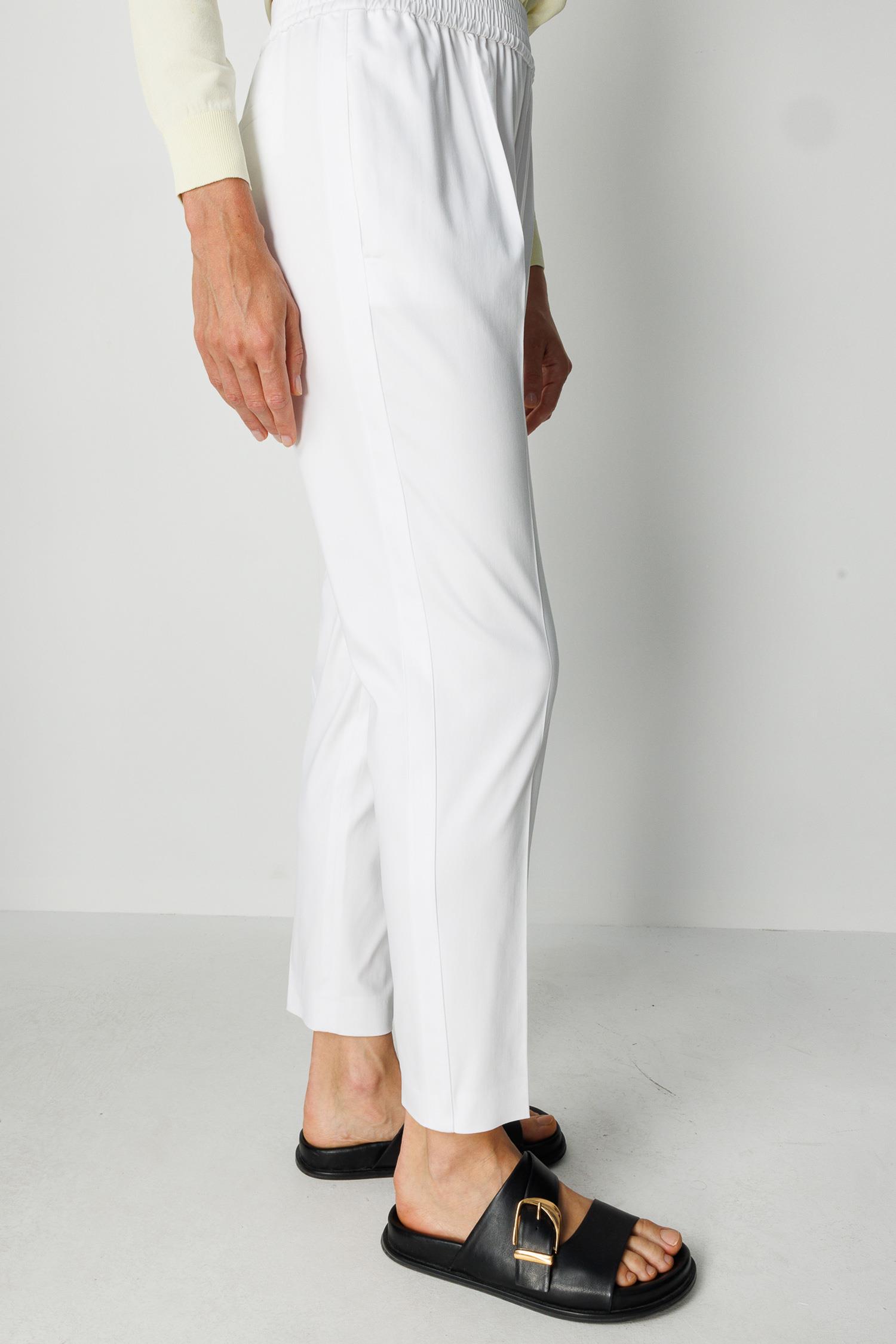 Elastan Kemerli Şeritli Koton Pantolon