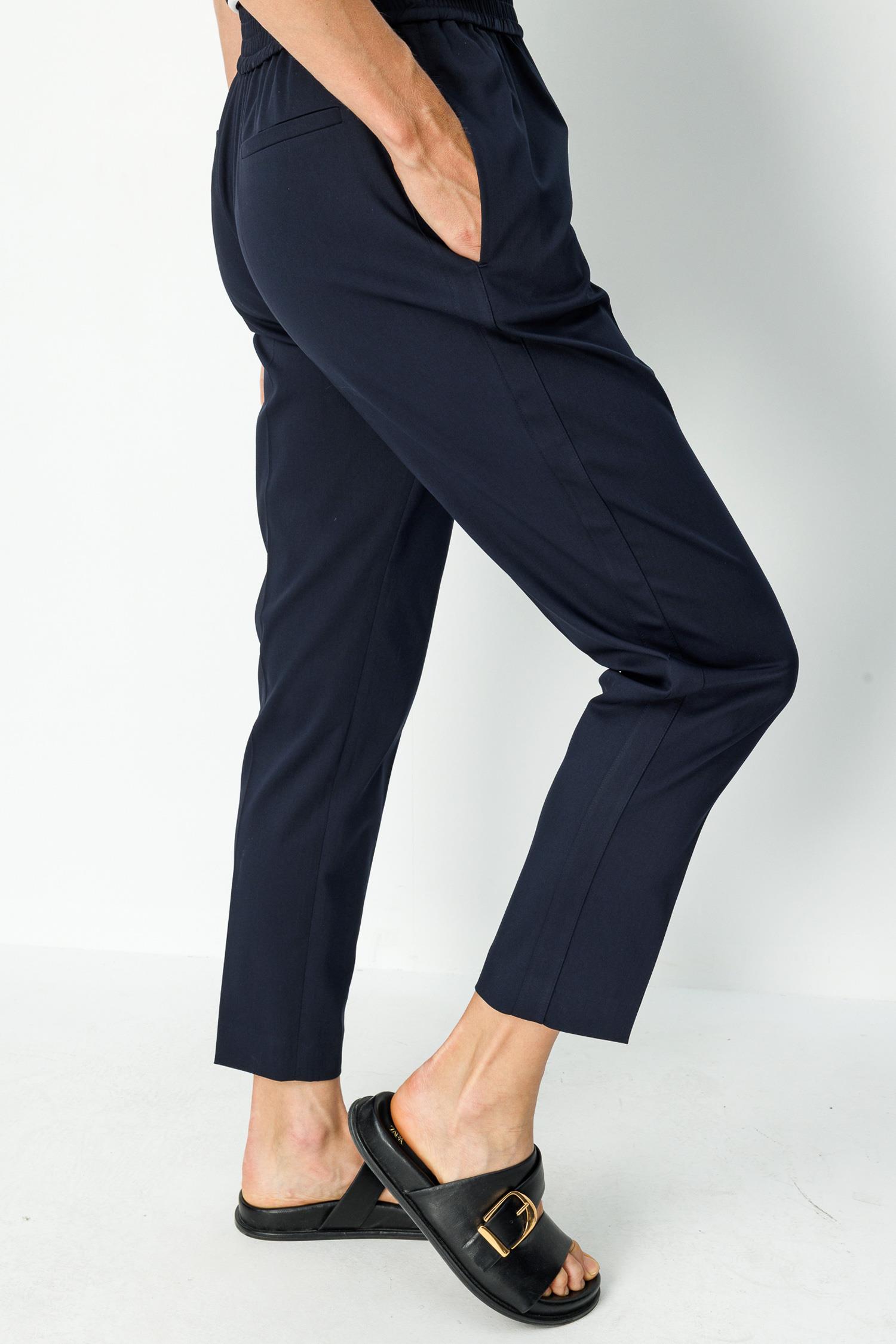 Elastan Kemerli Şeritli Koton Pantolon