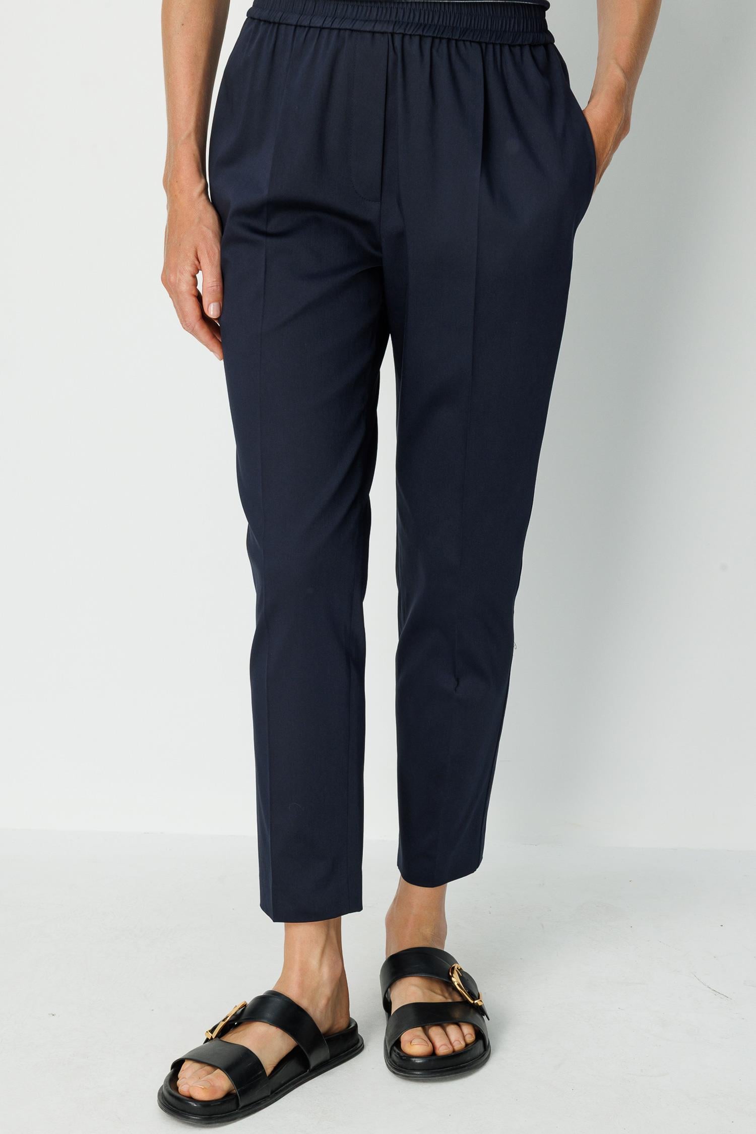 Elastan Kemerli Şeritli Koton Pantolon