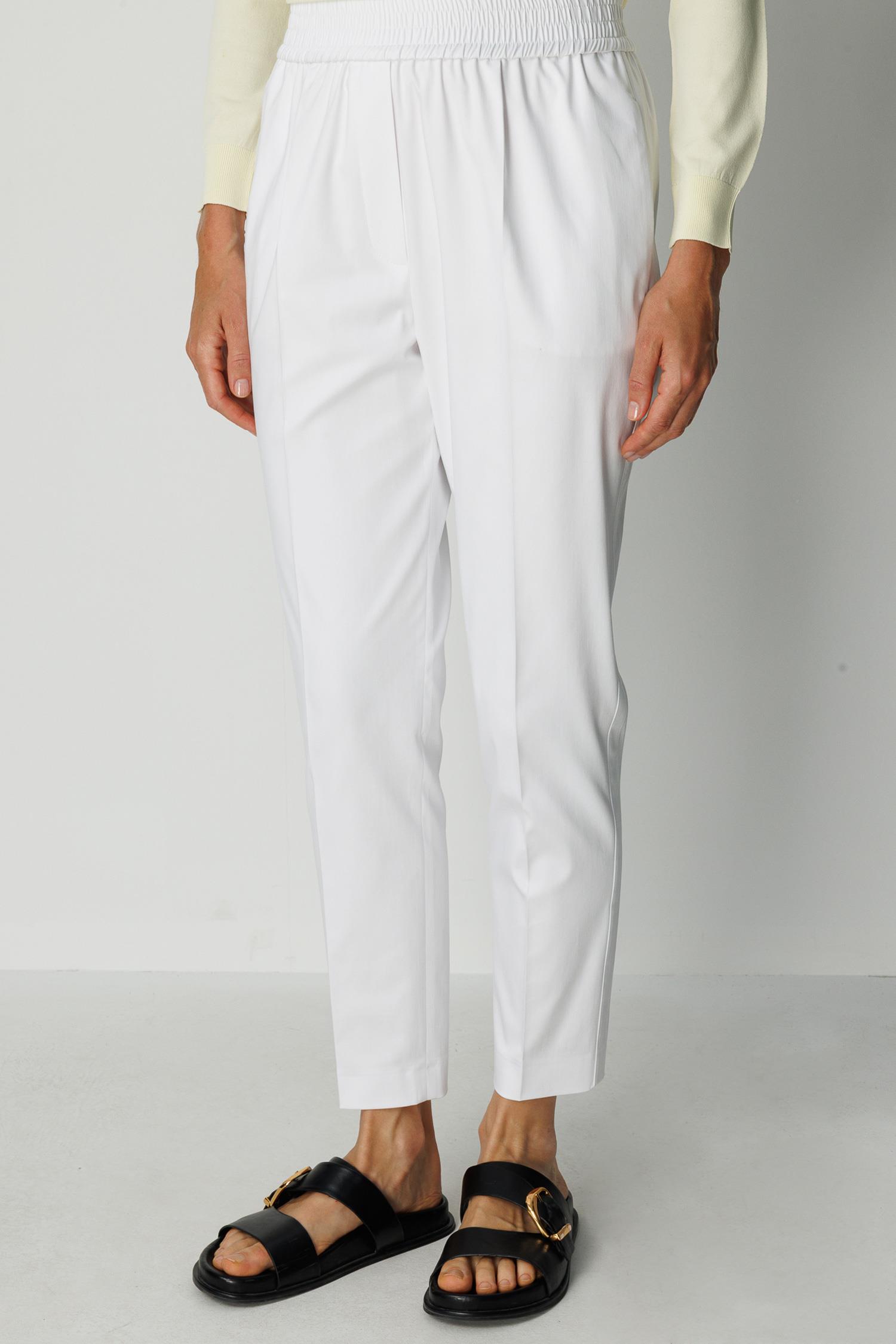 Elastan Kemerli Şeritli Koton Pantolon