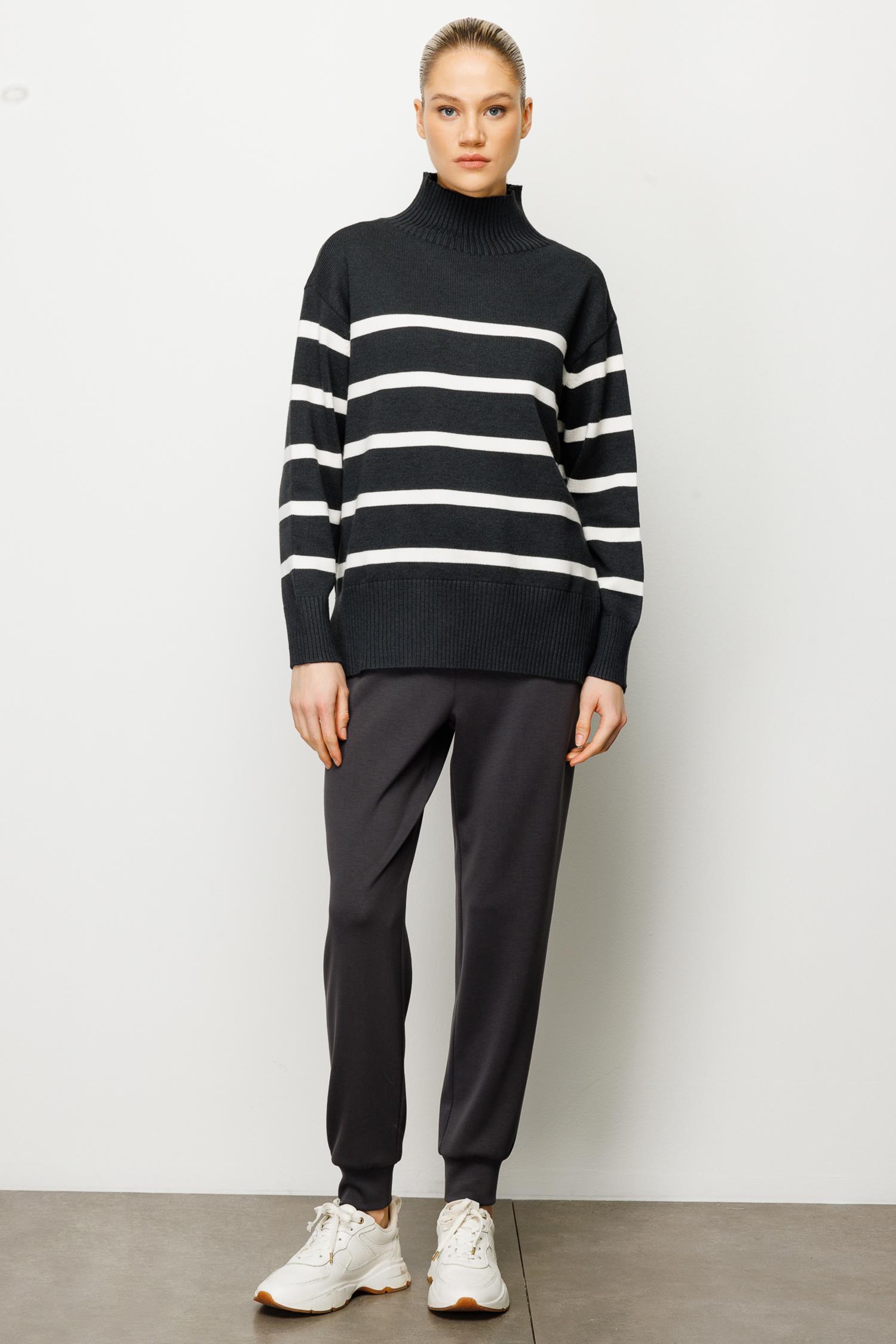 Elastan Kemerli Sweat Pantolon