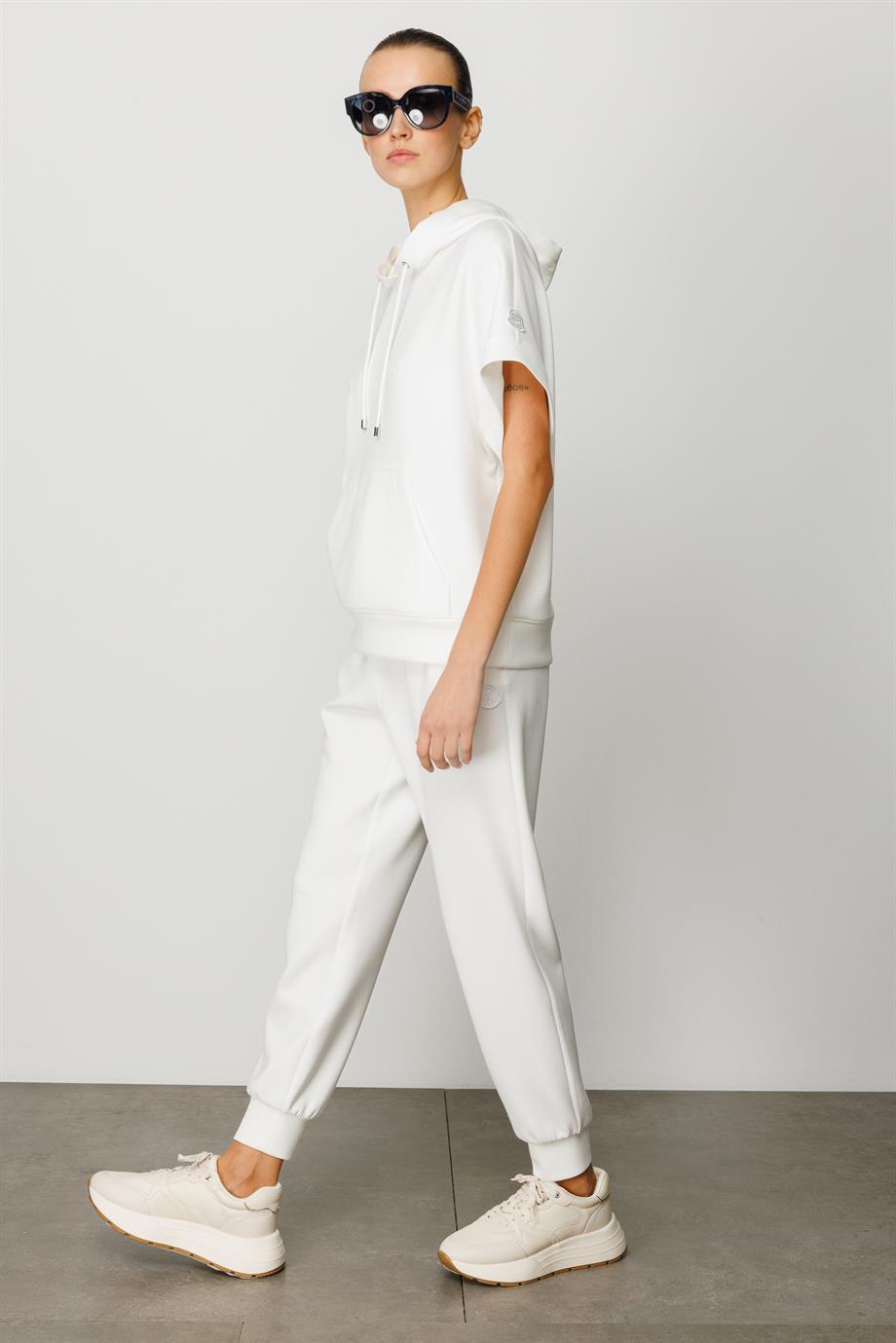 Elastan Kemerli Sweat Pantolon