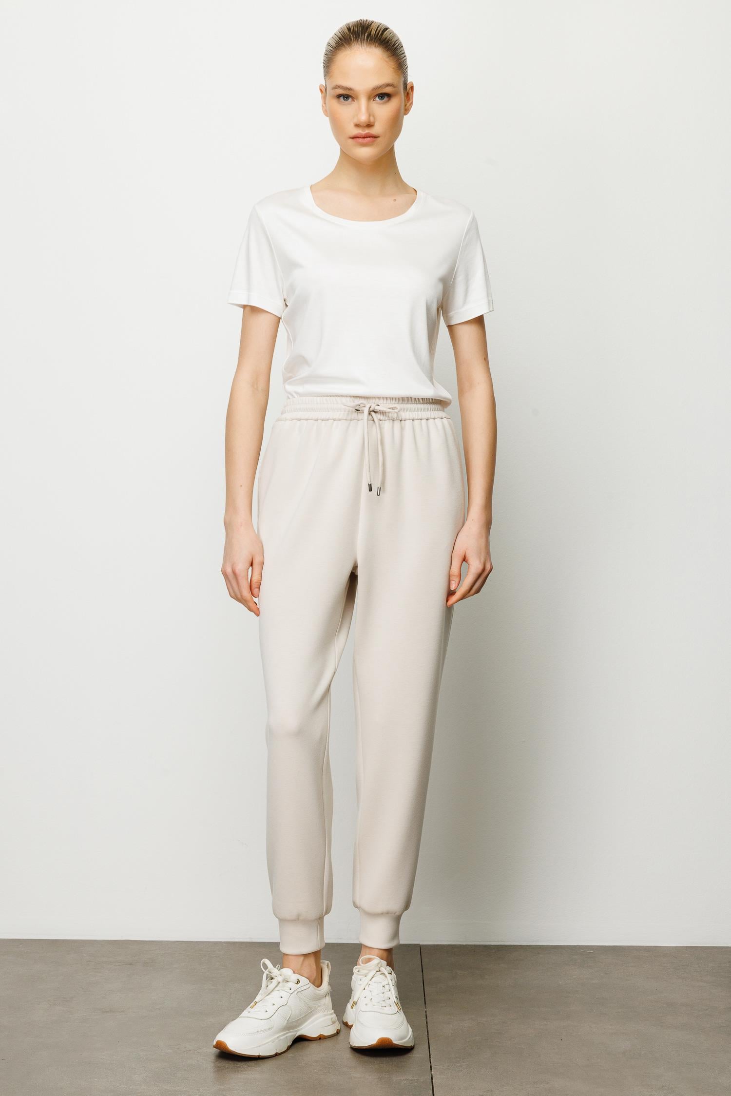 Elastan Kemerli Sweat Pantolon