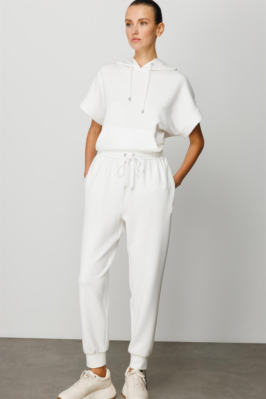 Elastan Kemerli Sweat Pantolon