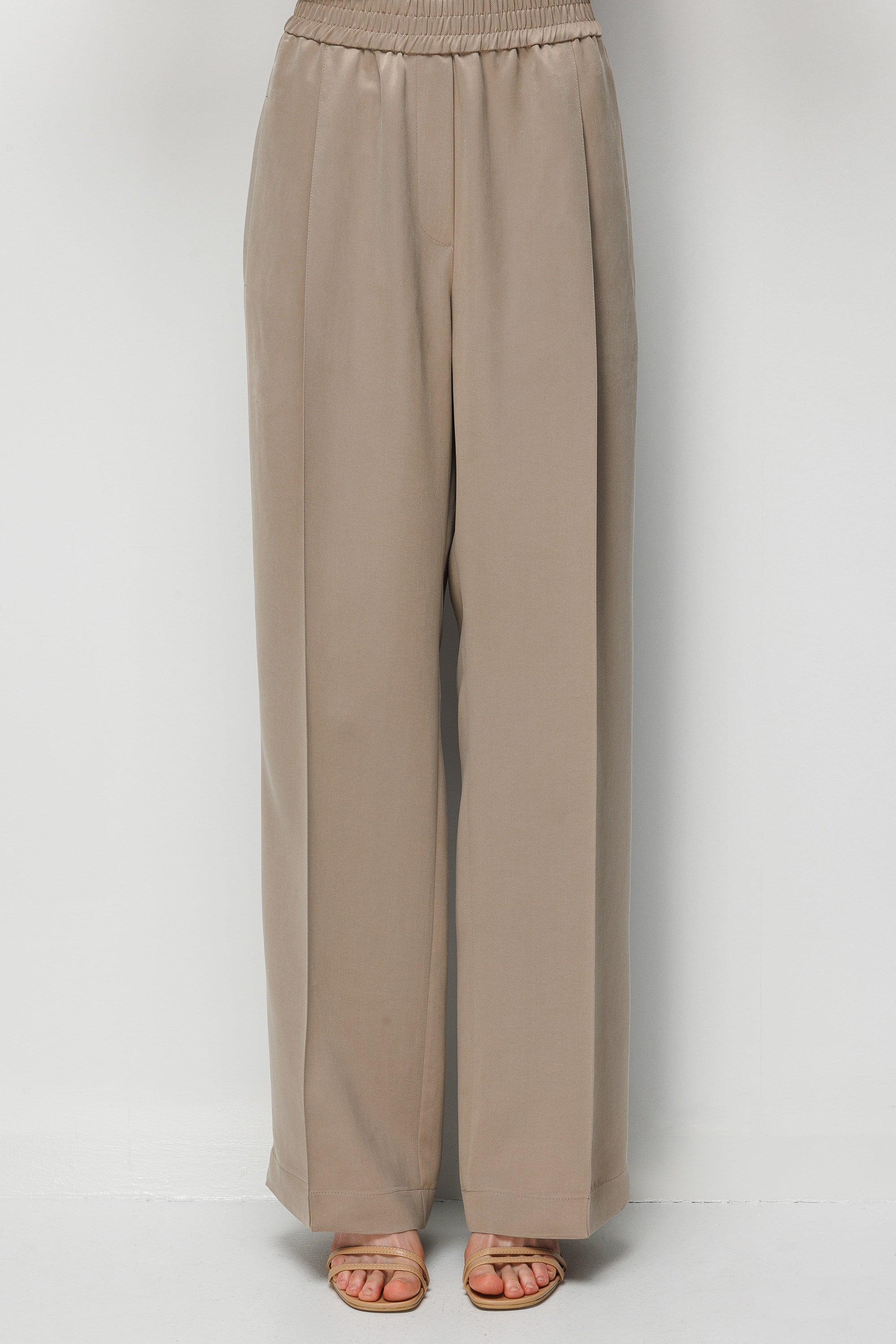 Elastan Kemerli Tek Pile Pantolon