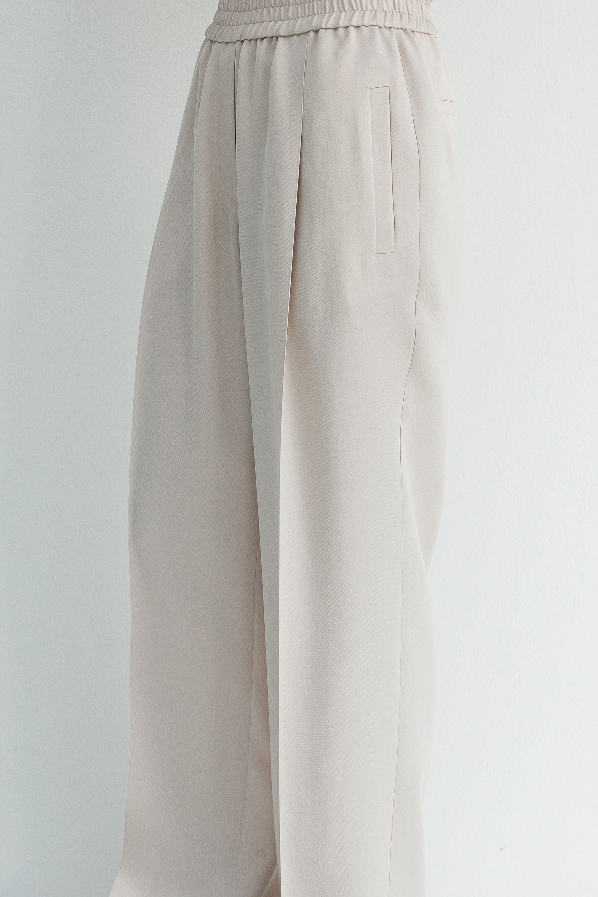 Elastan Kemerli Tek Pile Pantolon