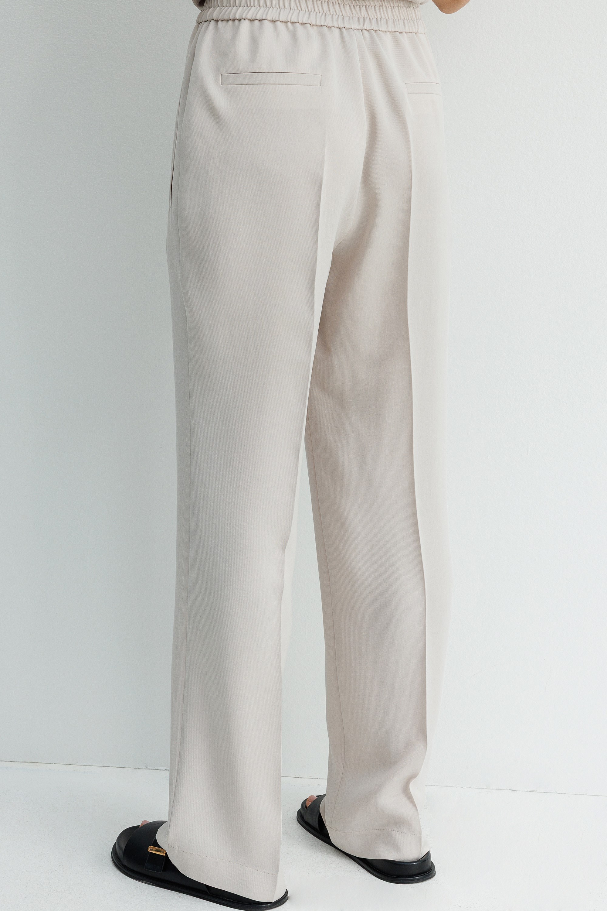 Elastan Kemerli Tek Pile Pantolon