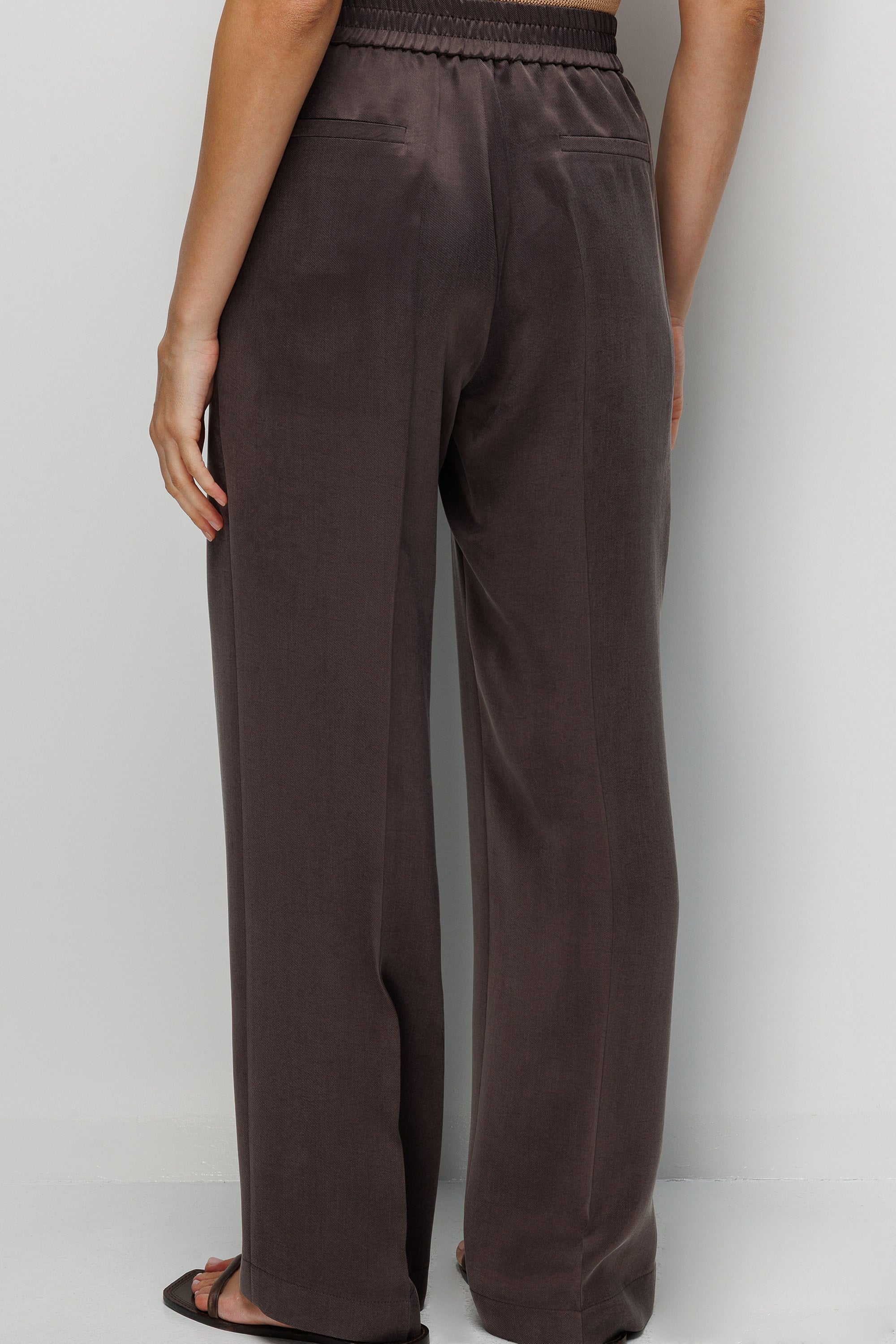 Elastan Kemerli Tek Pile Pantolon