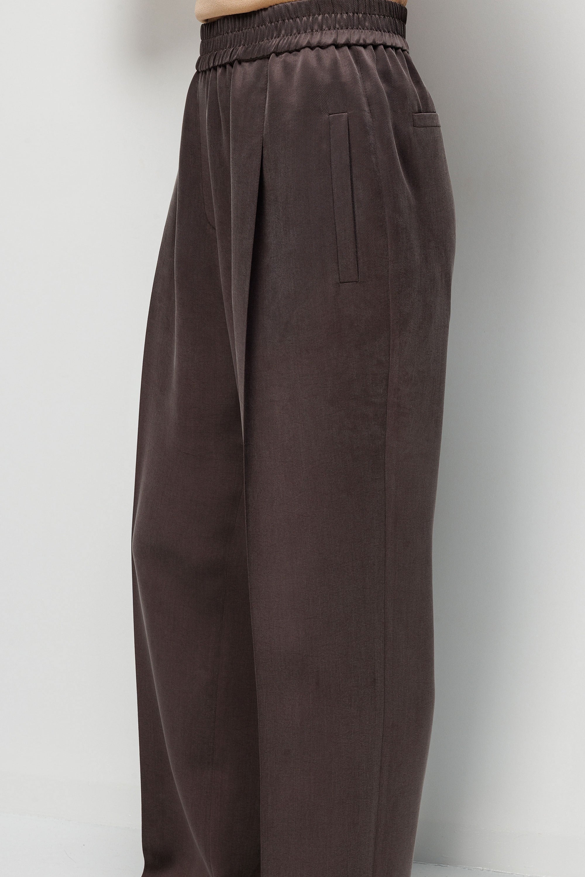 Elastan Kemerli Tek Pile Pantolon