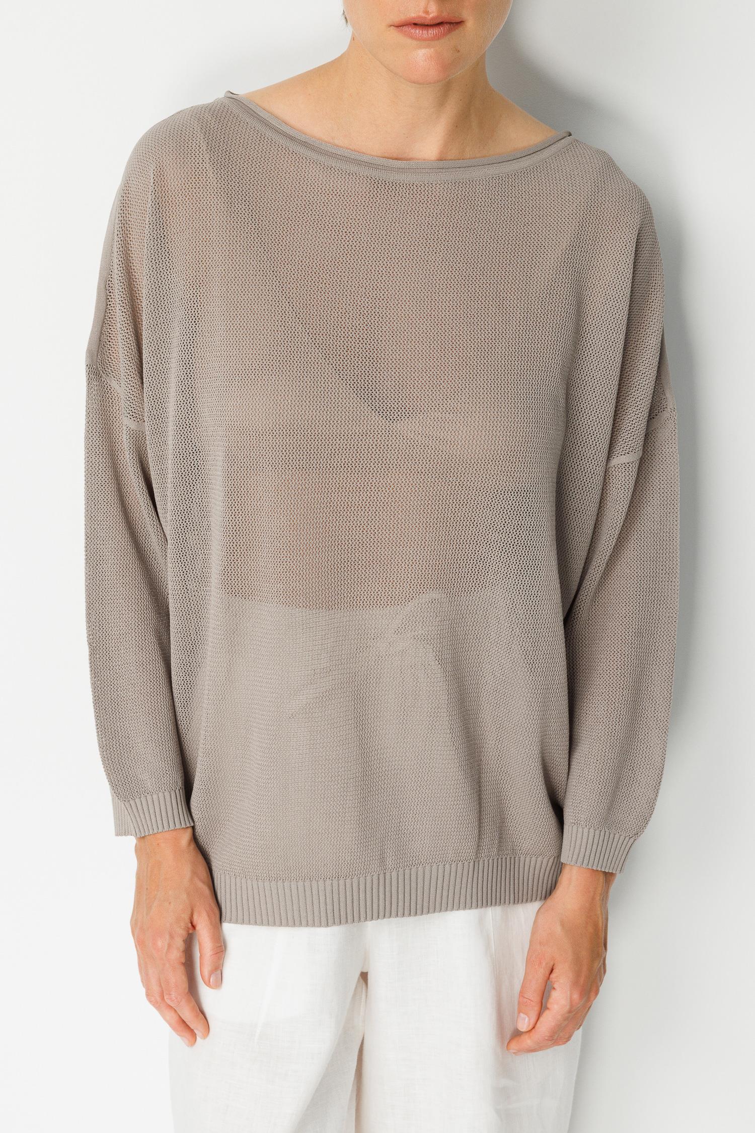 File Örgü Kayık Yaka Triko