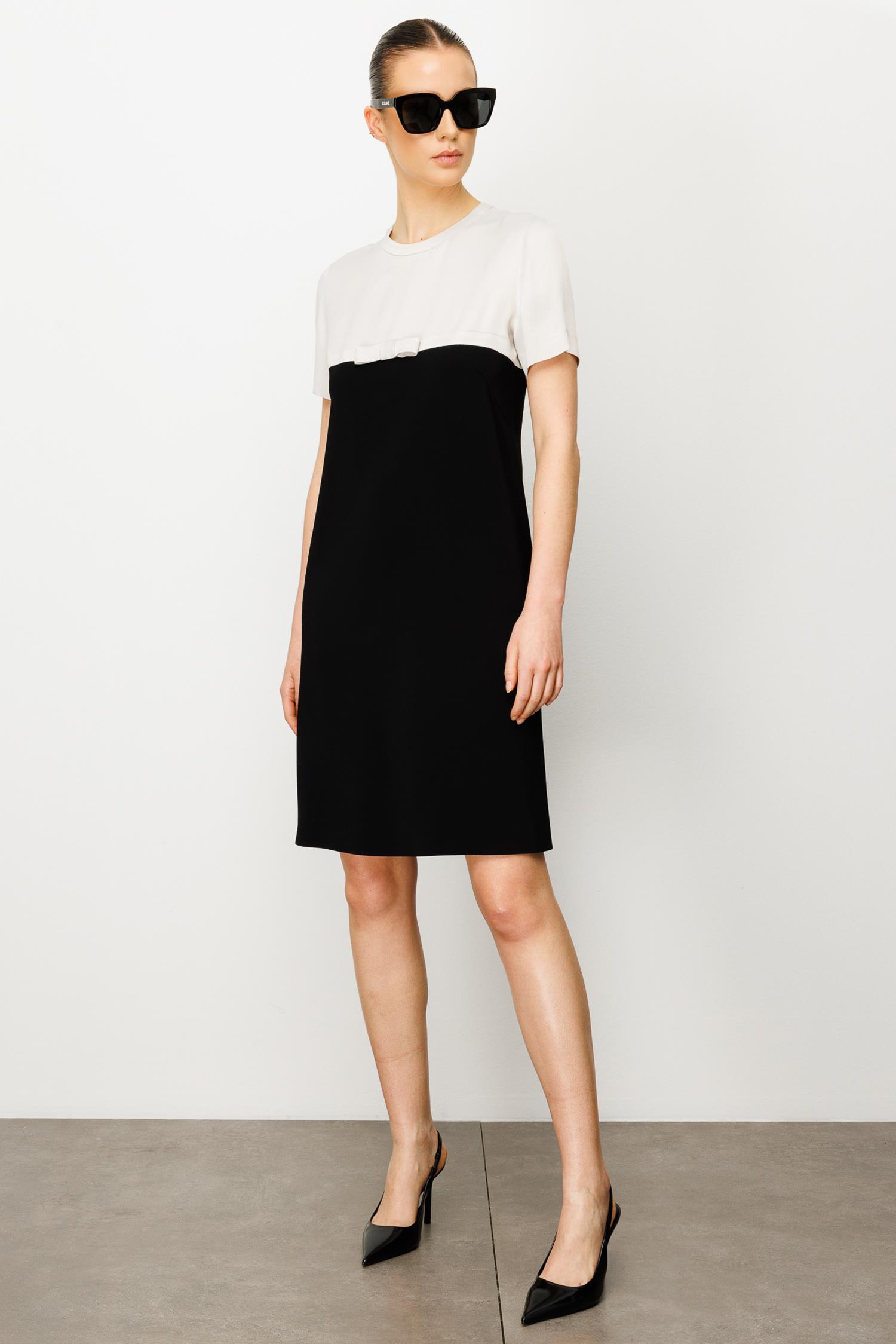 Fiyonklu Yarım Kol Elbise