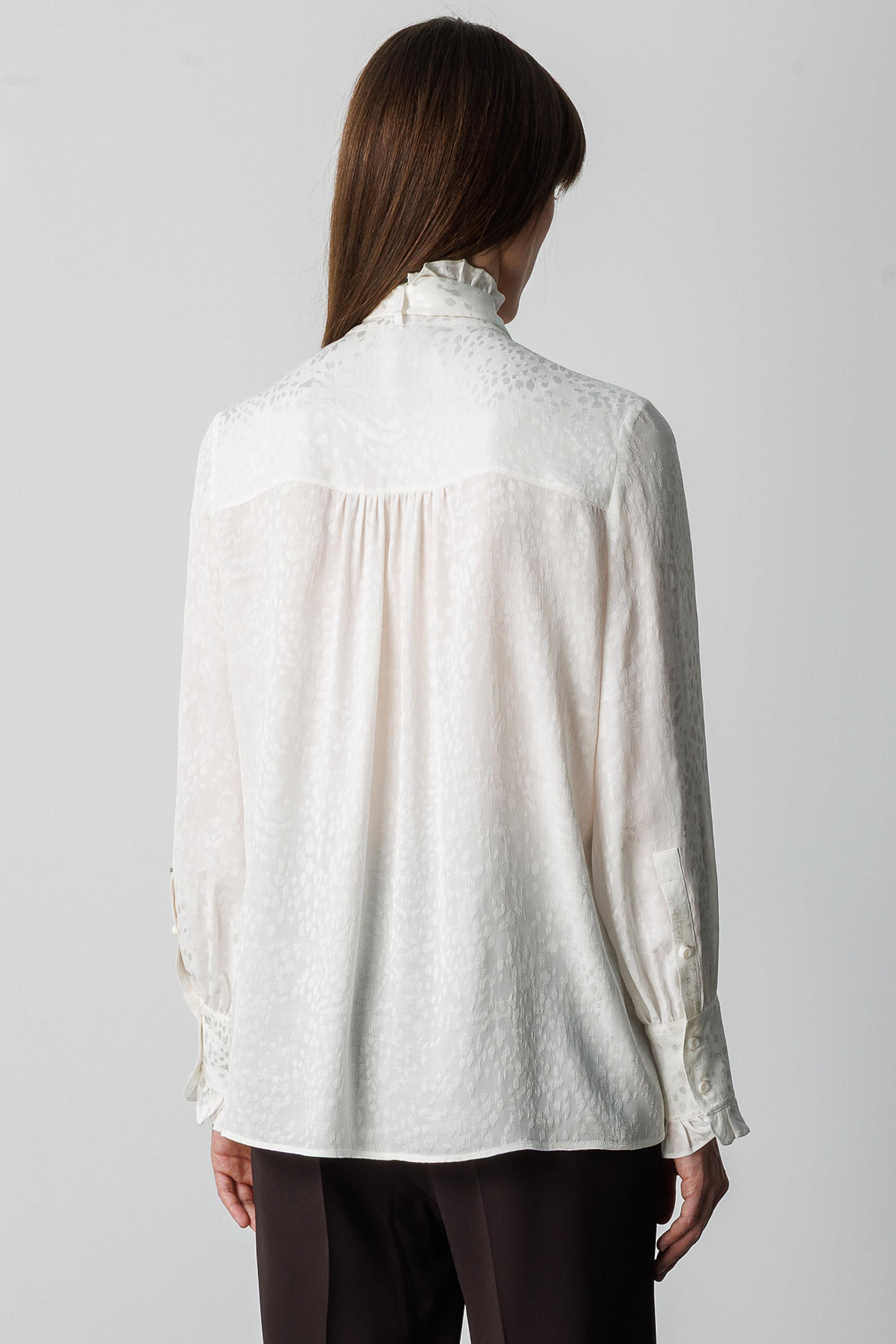 Fularlı Jakarlı Bluz