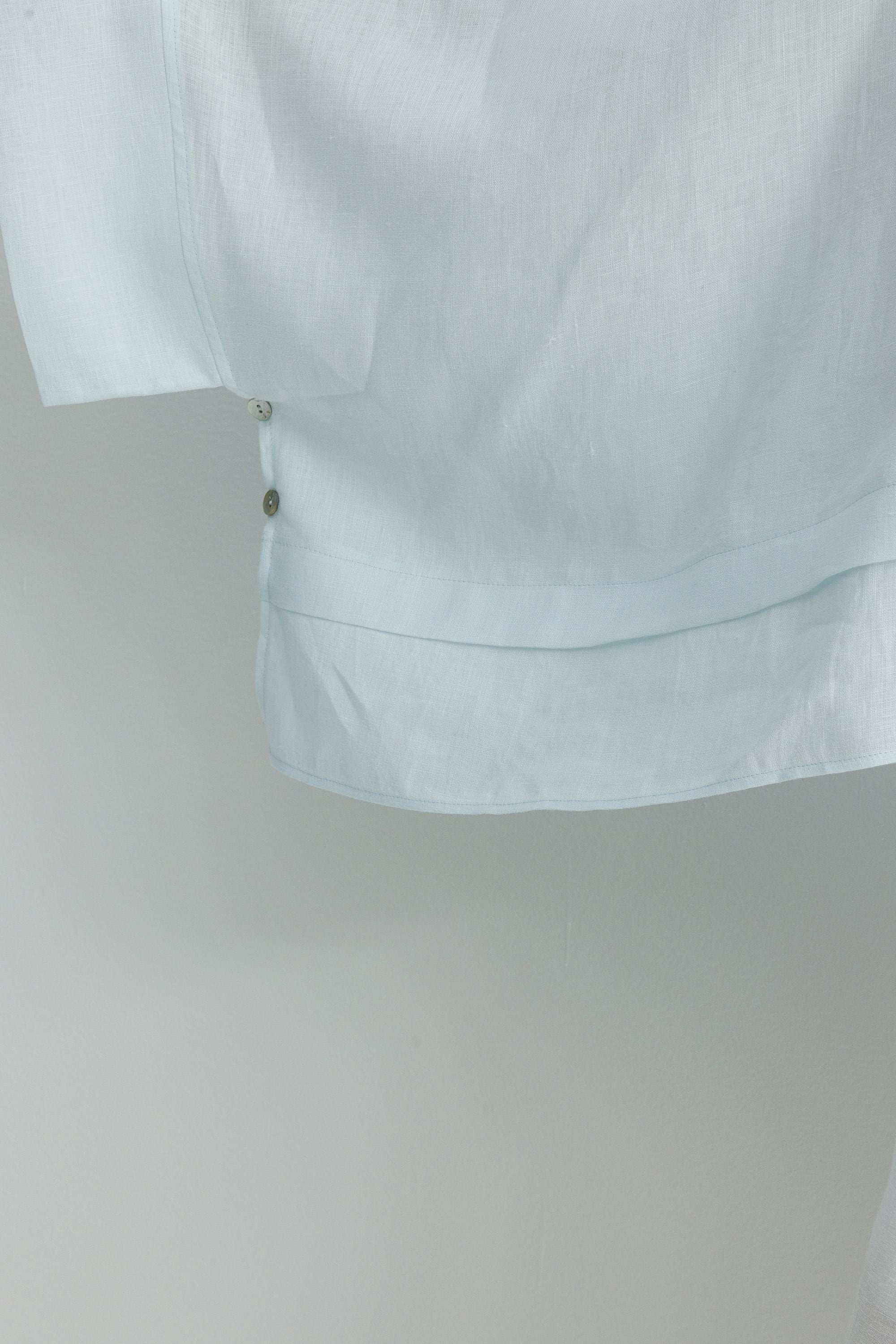 Geniş Manşetli Keten Bluz