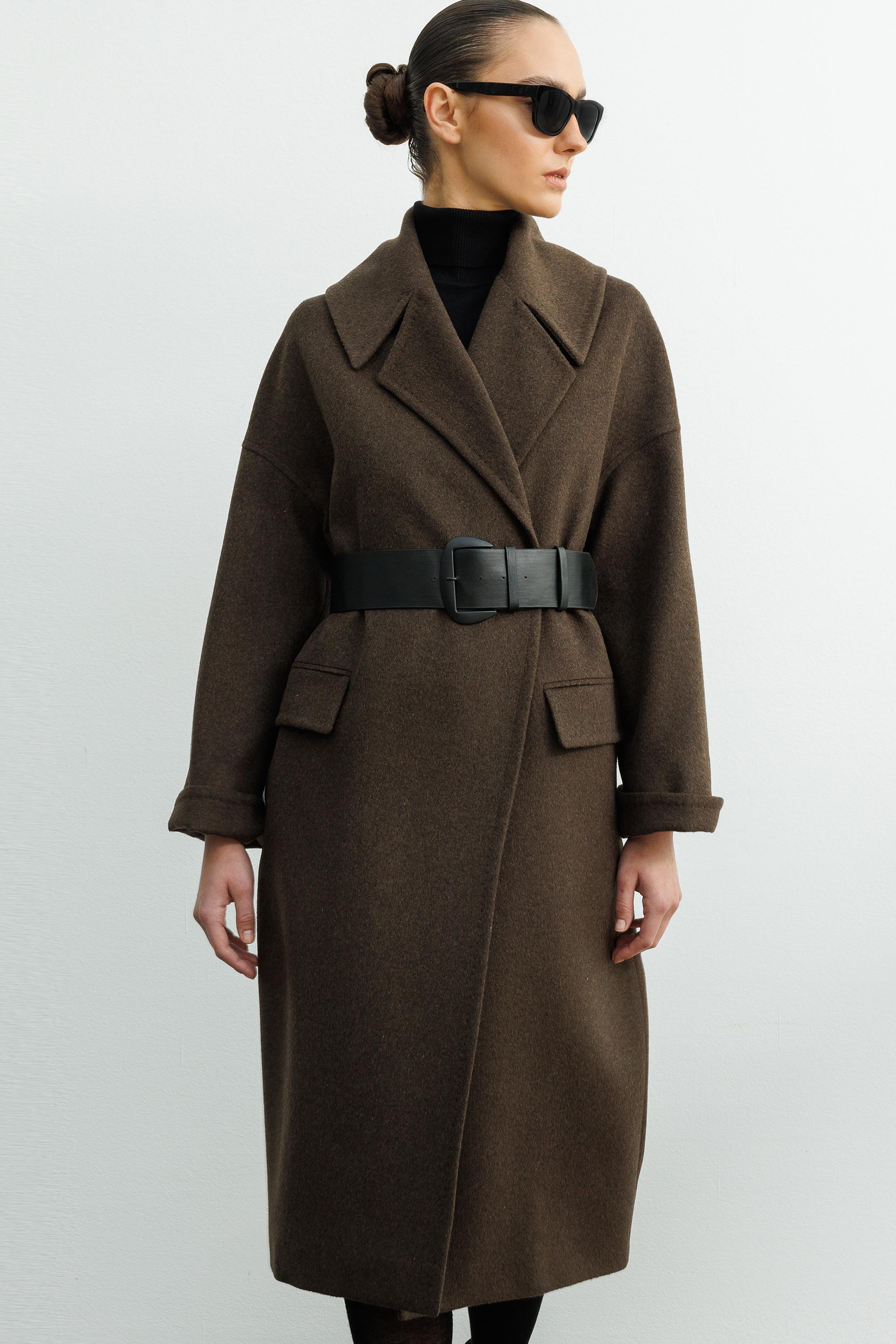 Geniş Yaka Kemerli Manto