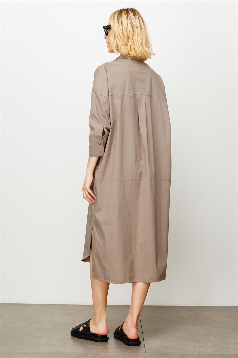 Gizli Patlı Gömlek Elbise