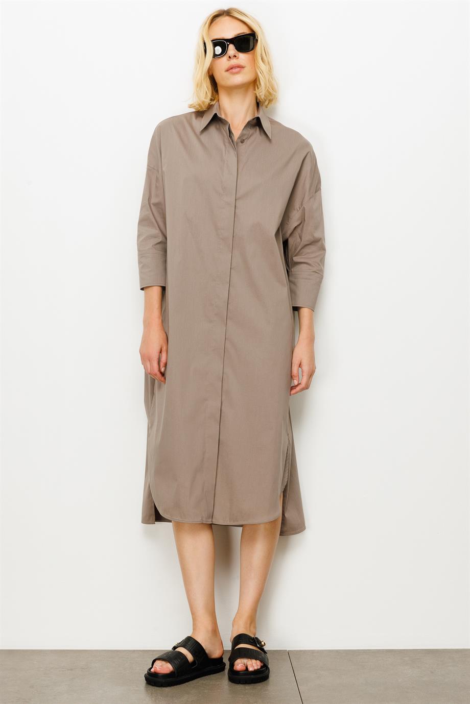 Gizli Patlı Gömlek Elbise