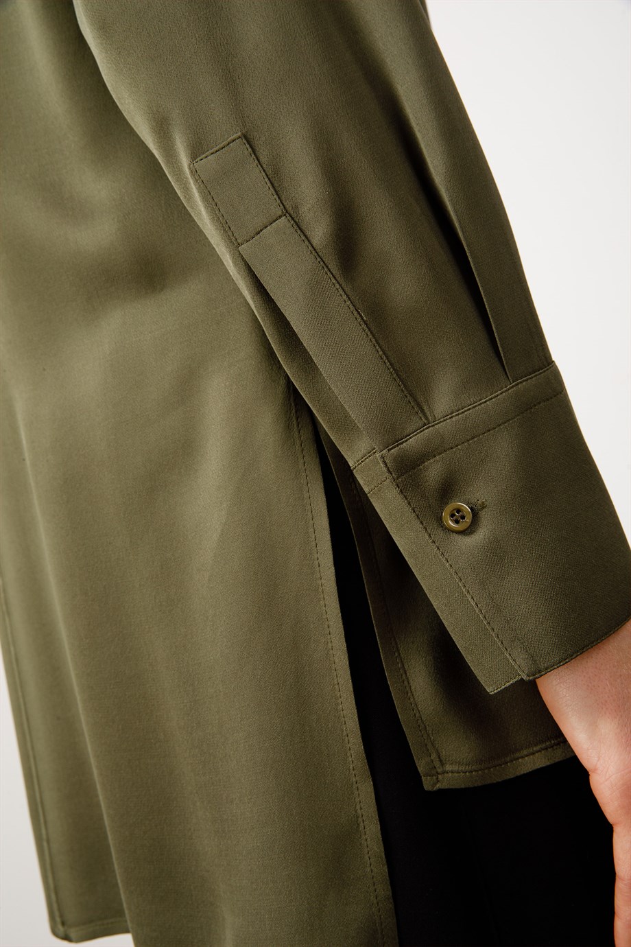 İpek/Viskon Sıfır Yaka Bluz