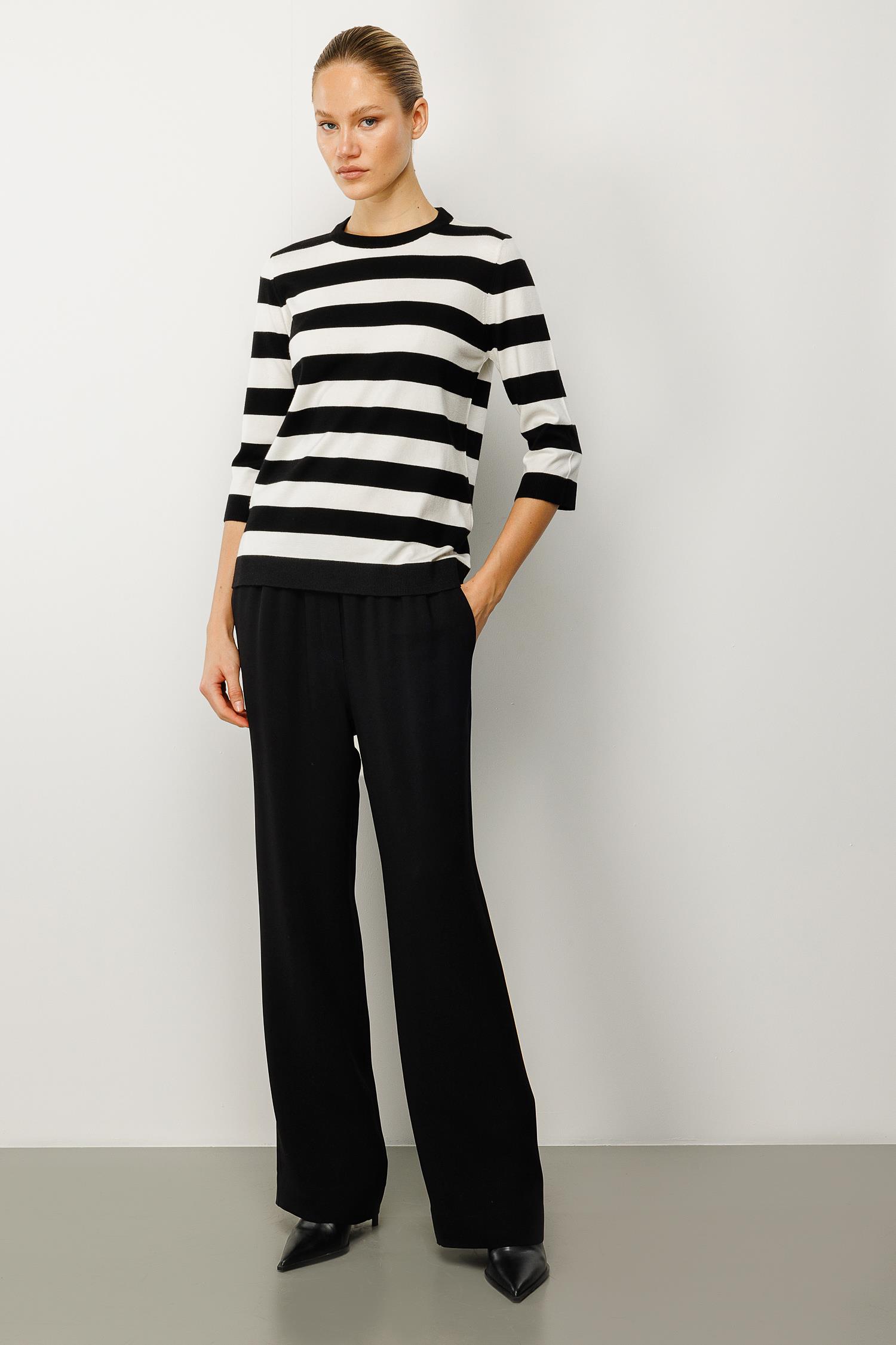 Kalın Çizgili Truvakar Kol Triko