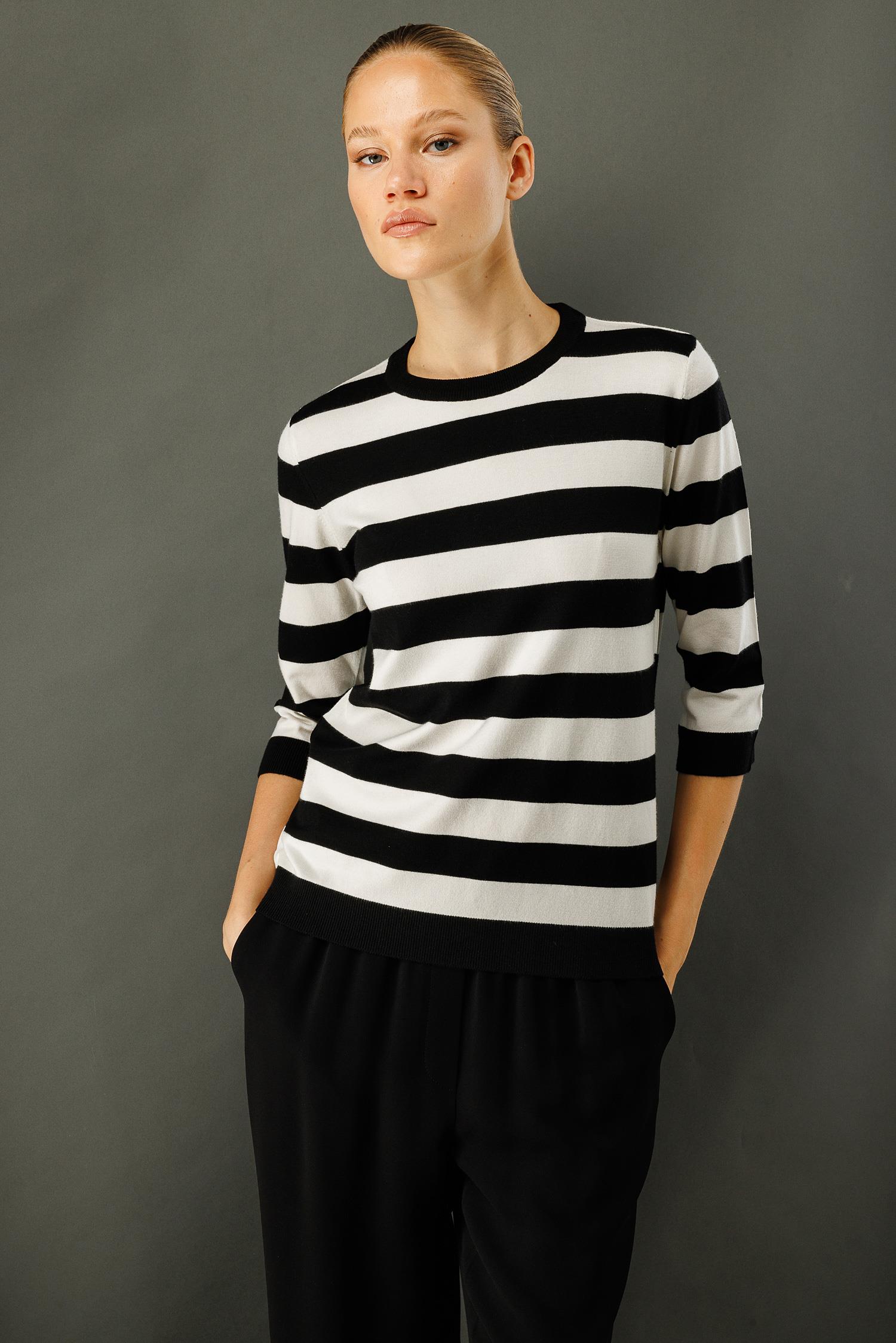 Kalın Çizgili Truvakar Kol Triko