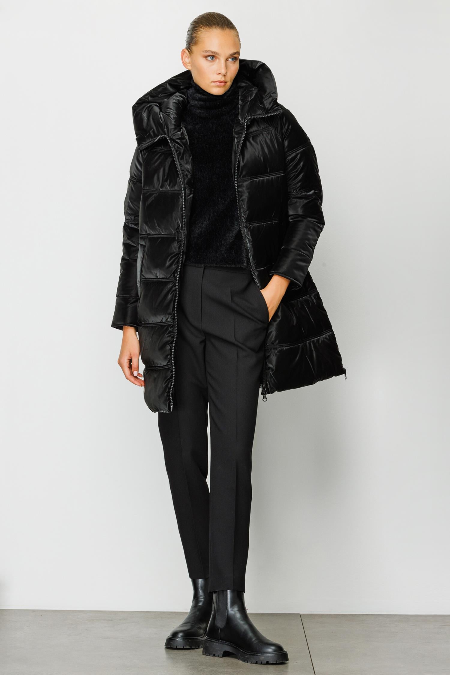 Kapüşonlu Fermuarlı Anorak