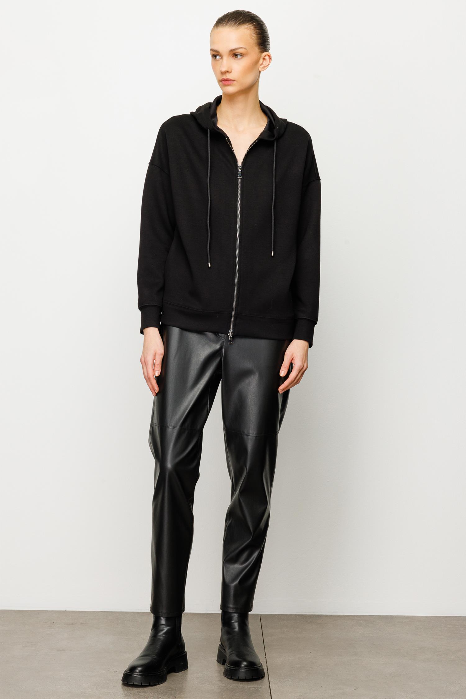 Kapüşonlu Önden Fermuarlı Sweat