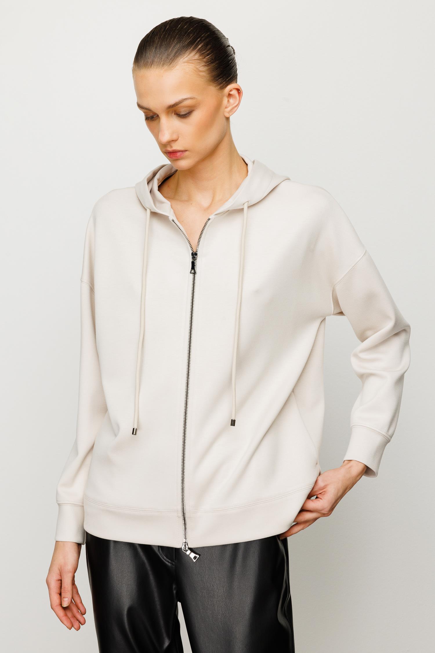 Kapüşonlu Önden Fermuarlı Sweat