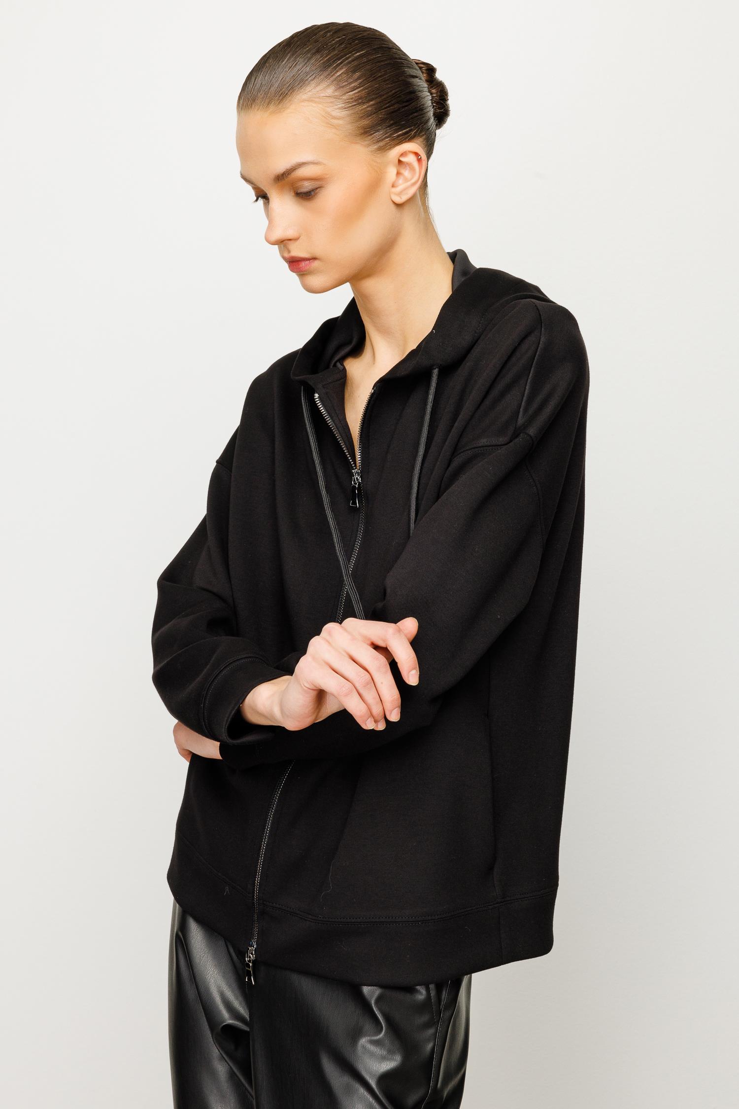 Kapüşonlu Önden Fermuarlı Sweat