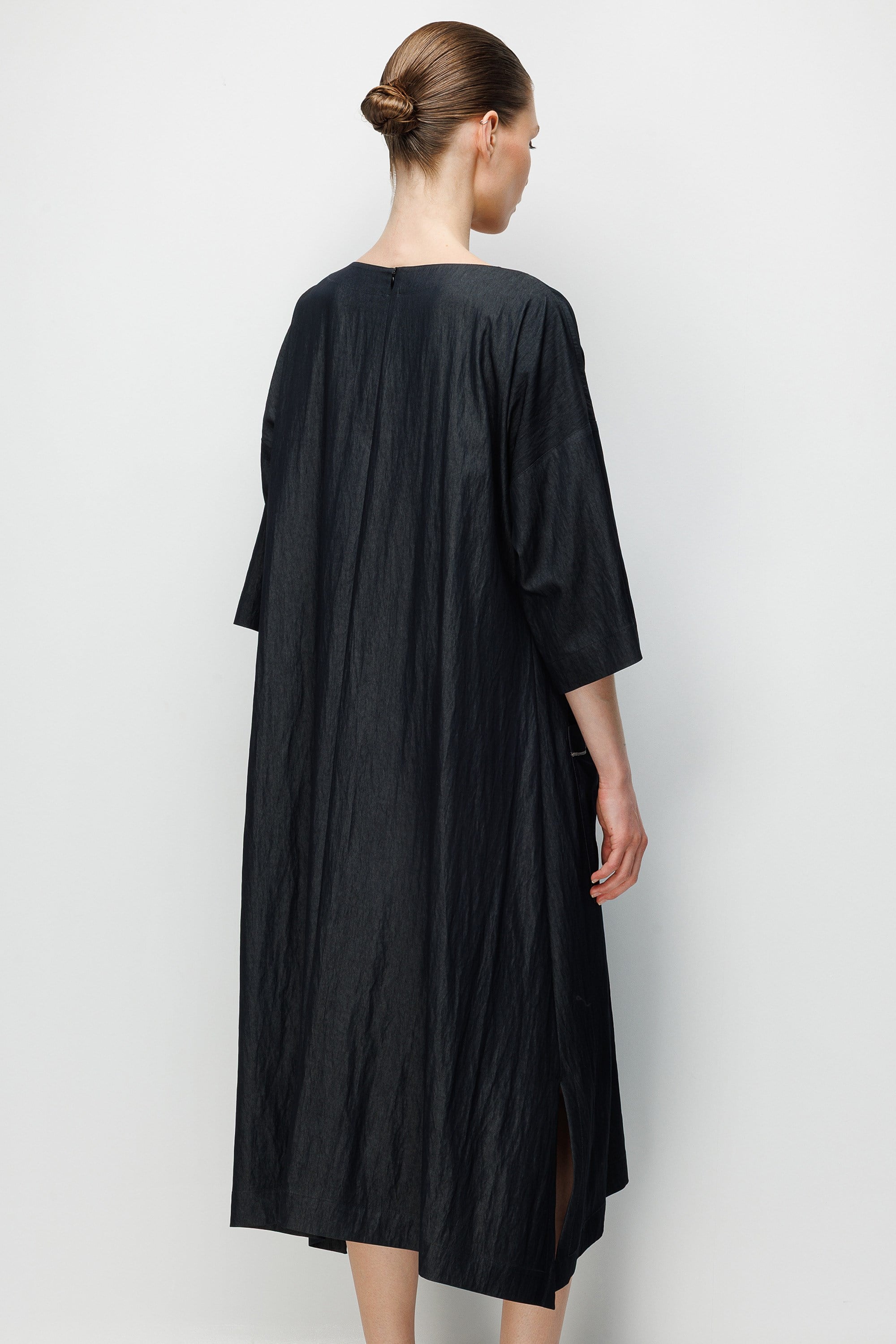 Kayık Yaka Cepli Elbise