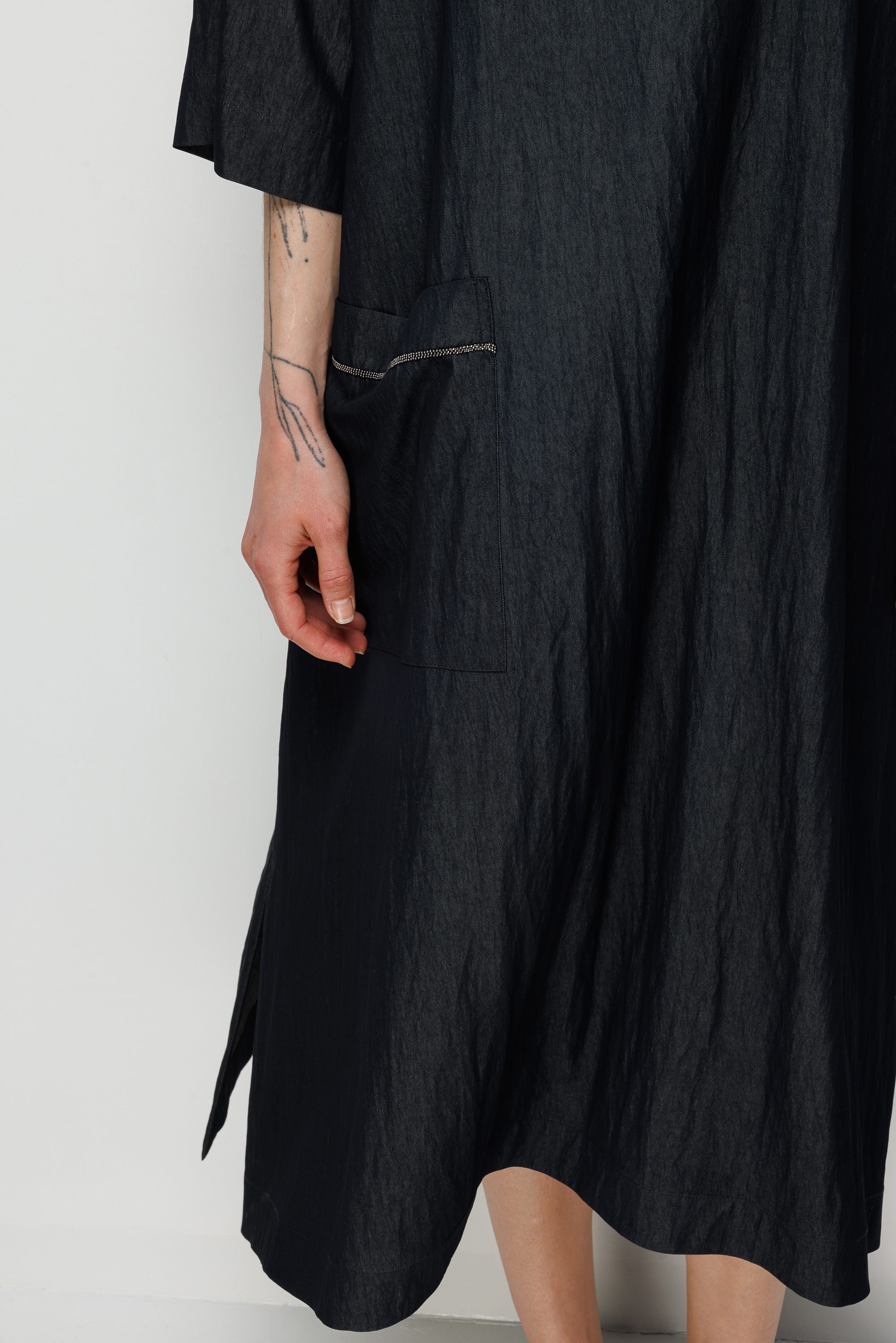 Kayık Yaka Cepli Elbise