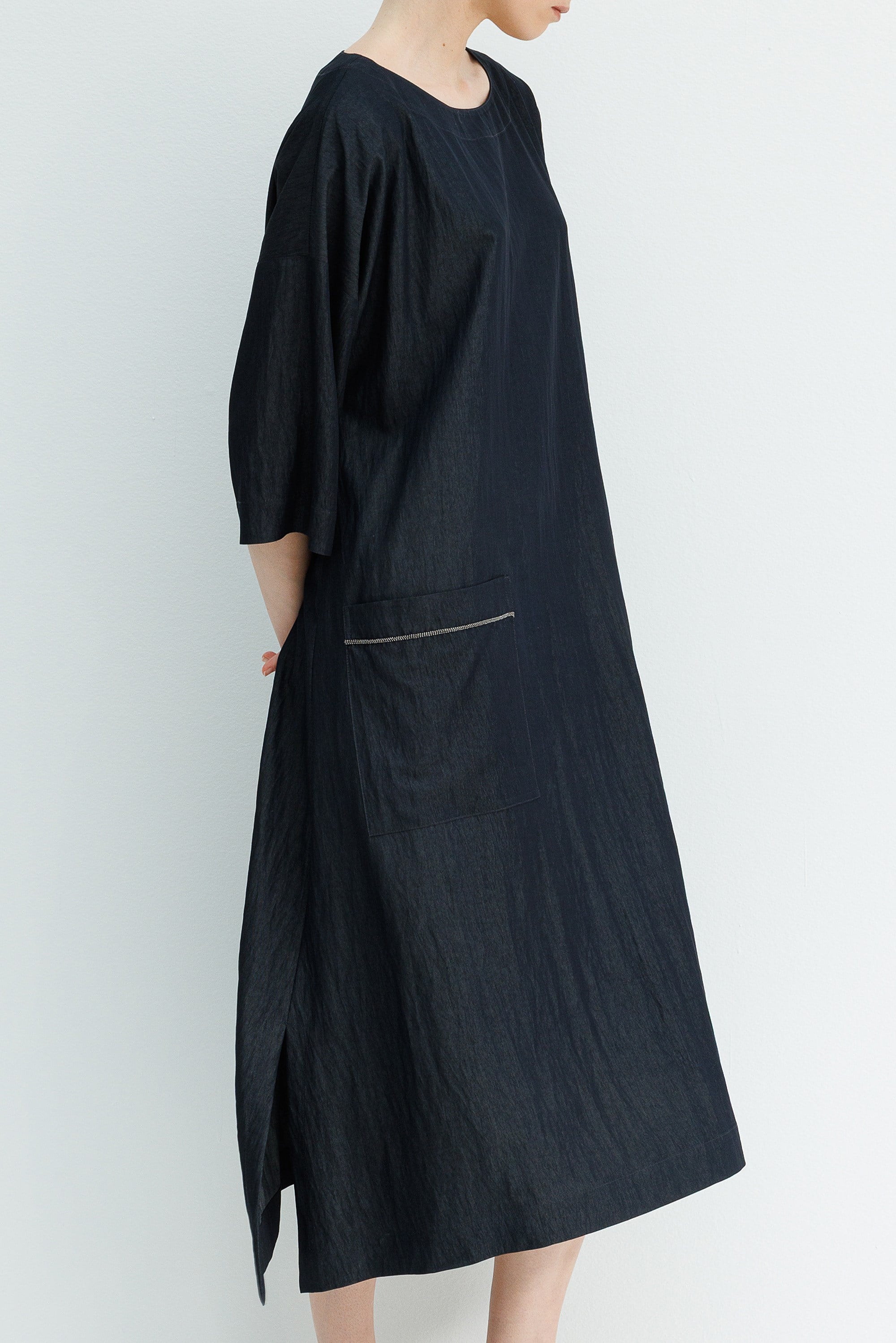 Kayık Yaka Cepli Elbise