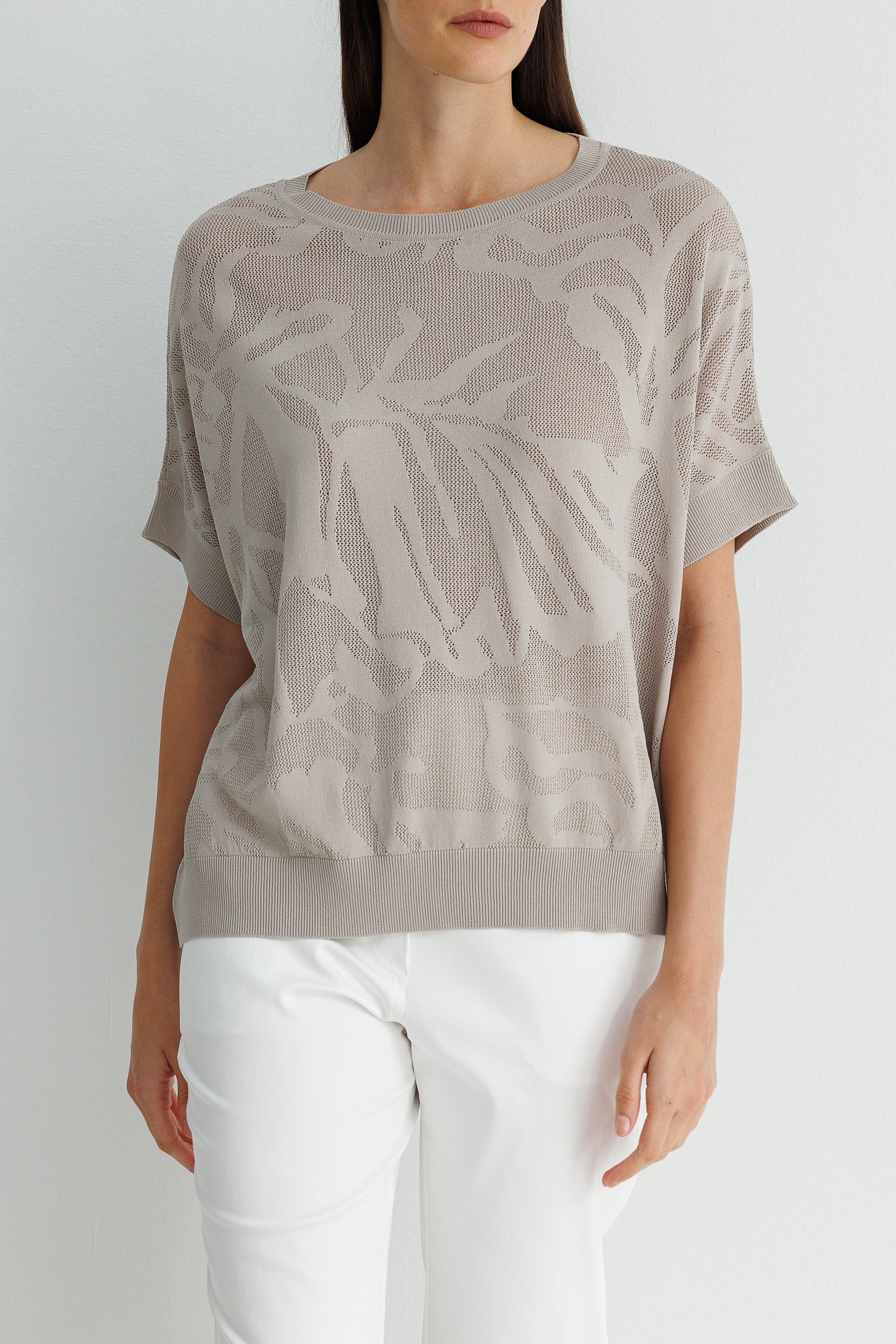 Kayık Yaka Jakarlı Triko