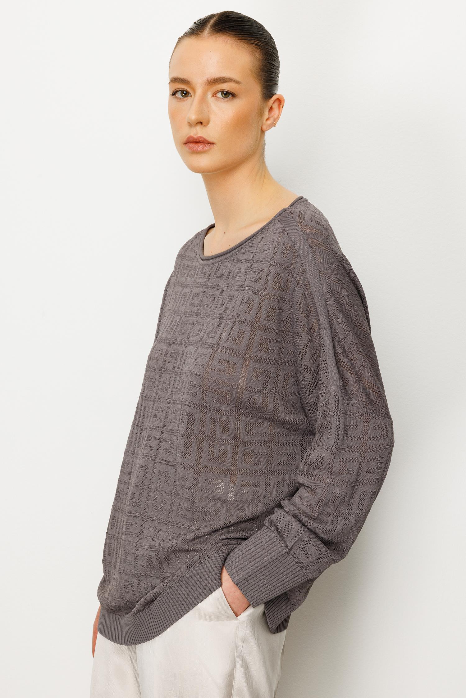 Kayık Yaka Jakarlı Triko