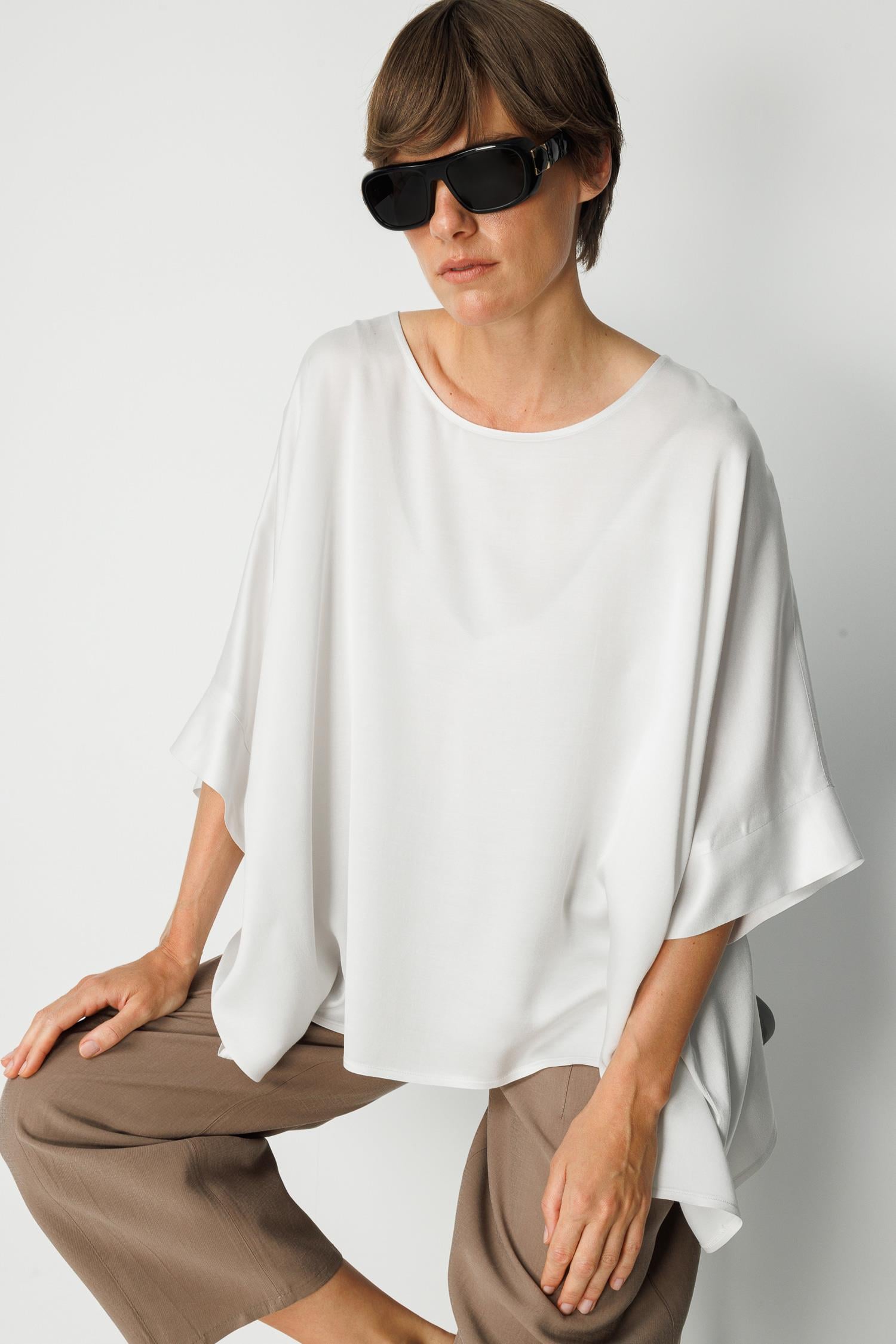 Kayık Yaka Oversize Bluz