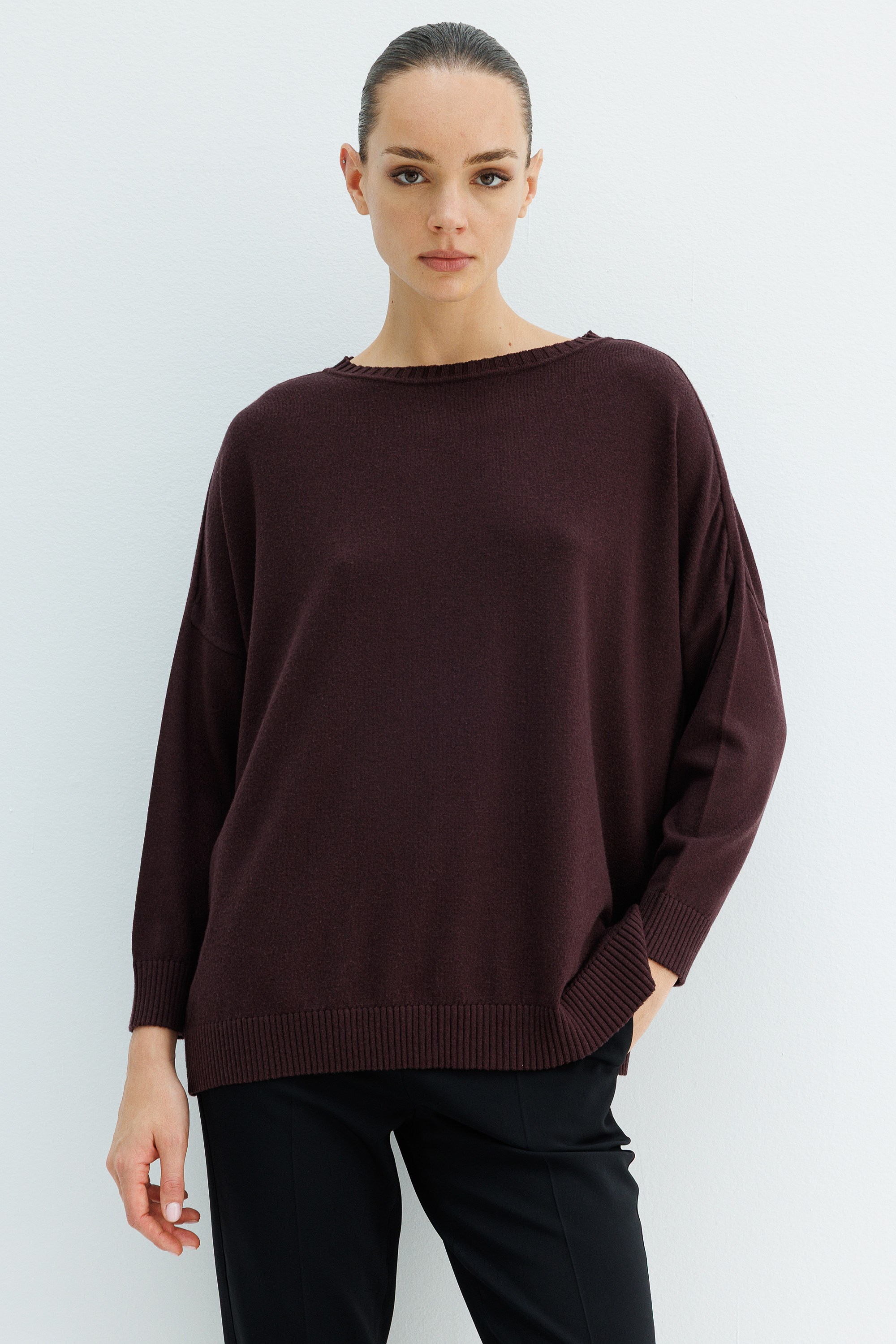 Kayık Yaka Oversize Triko