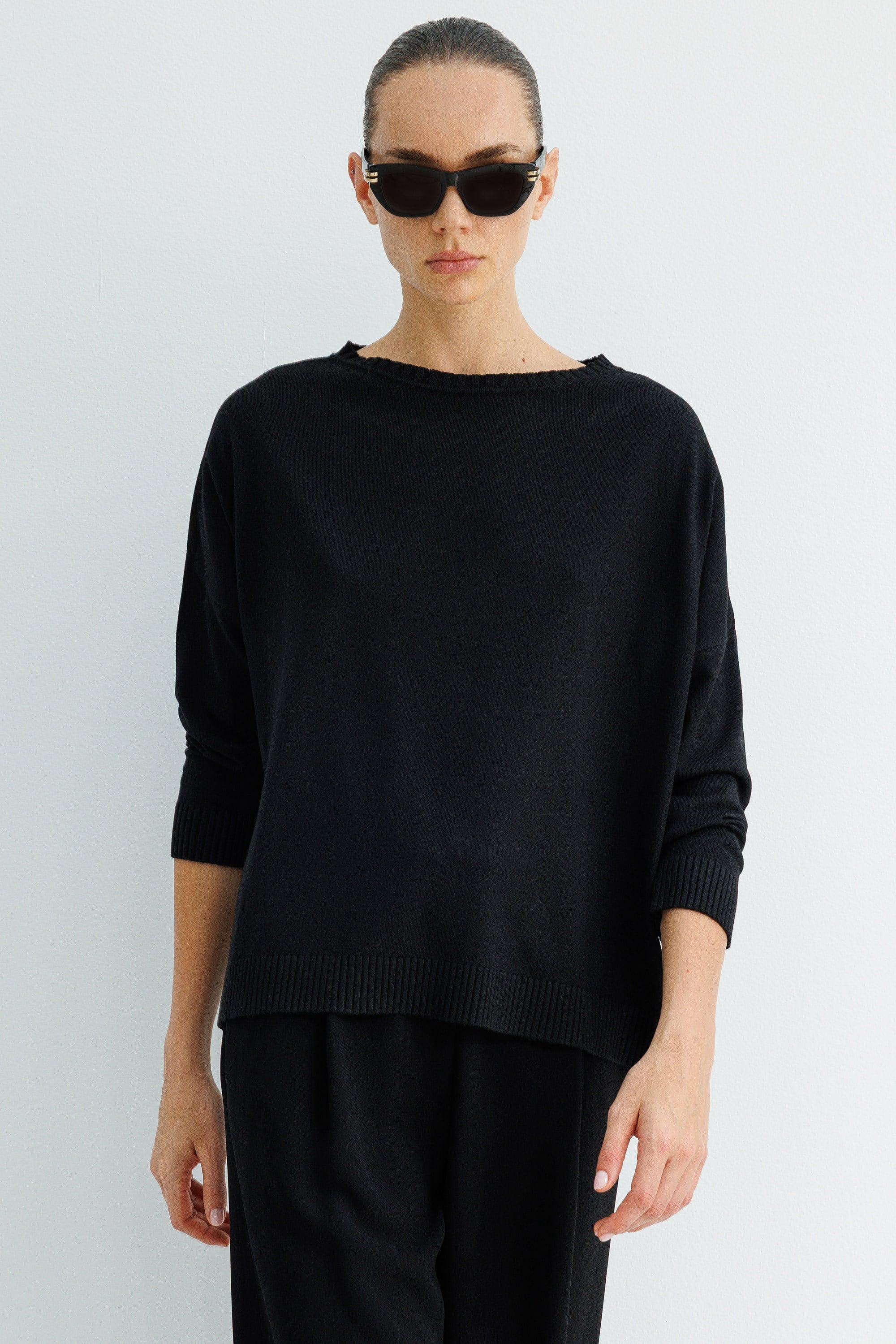 Kayık Yaka Oversize Triko
