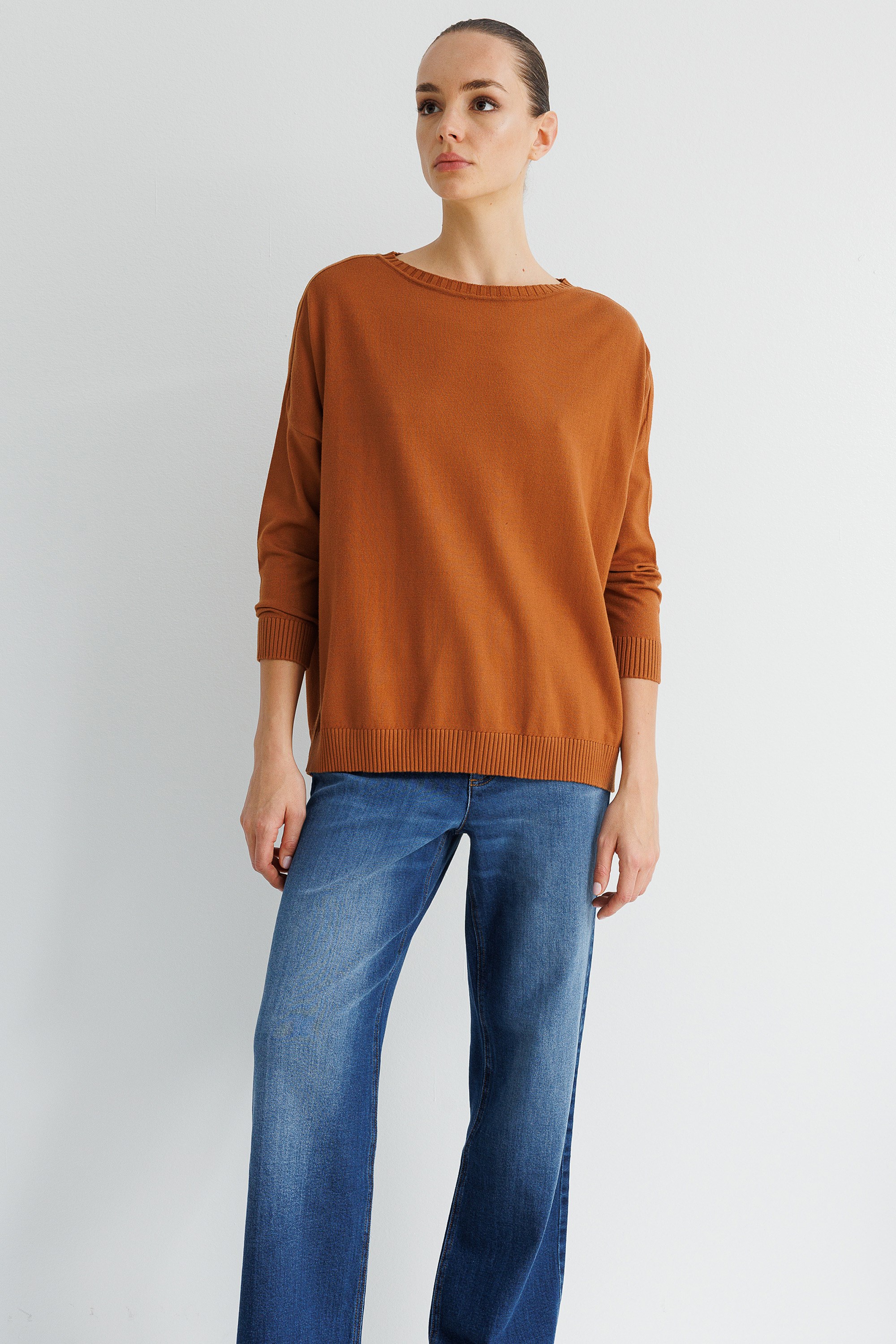 Kayık Yaka Oversize Triko