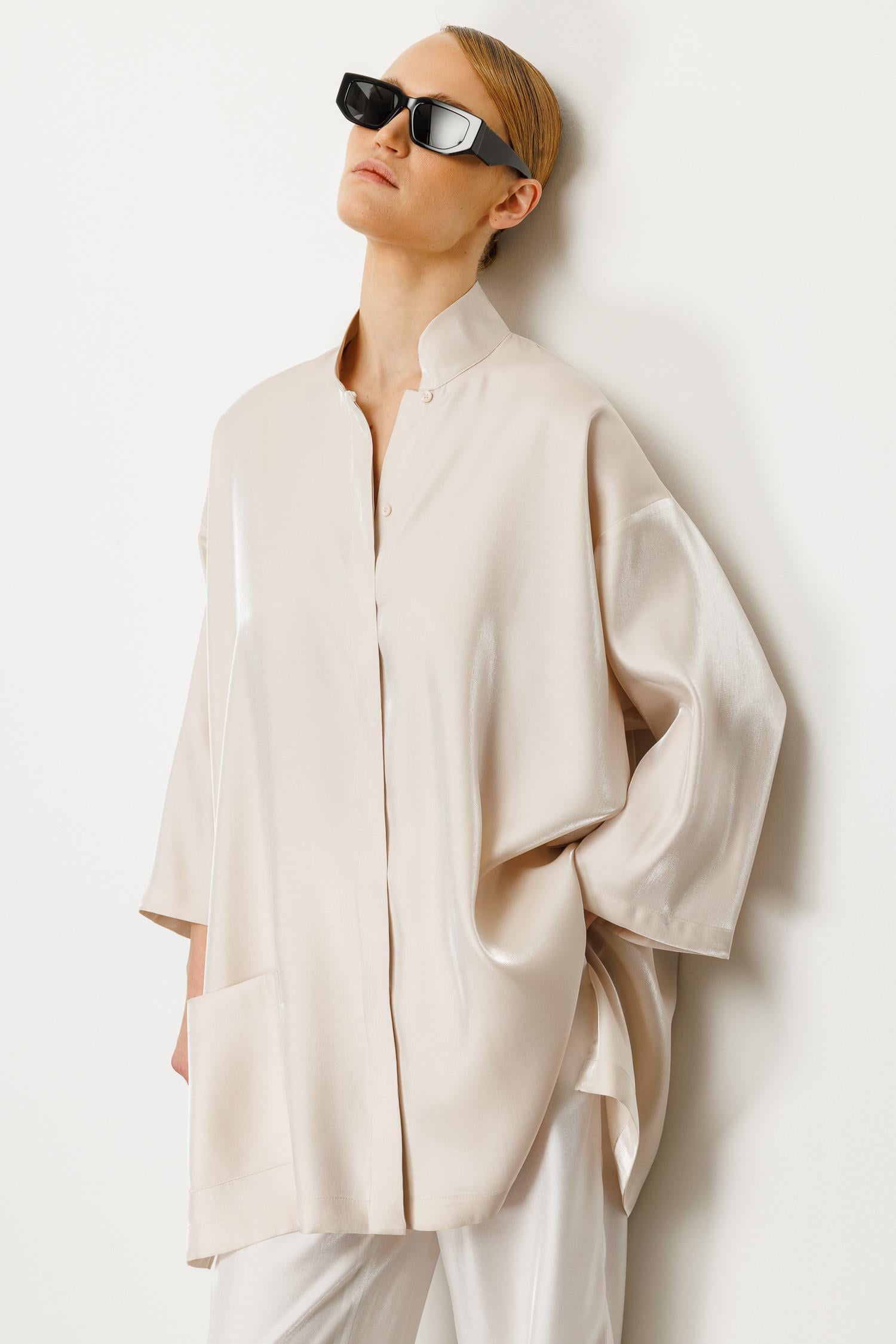 KİMONO YAKA CEPLİ TUNİK